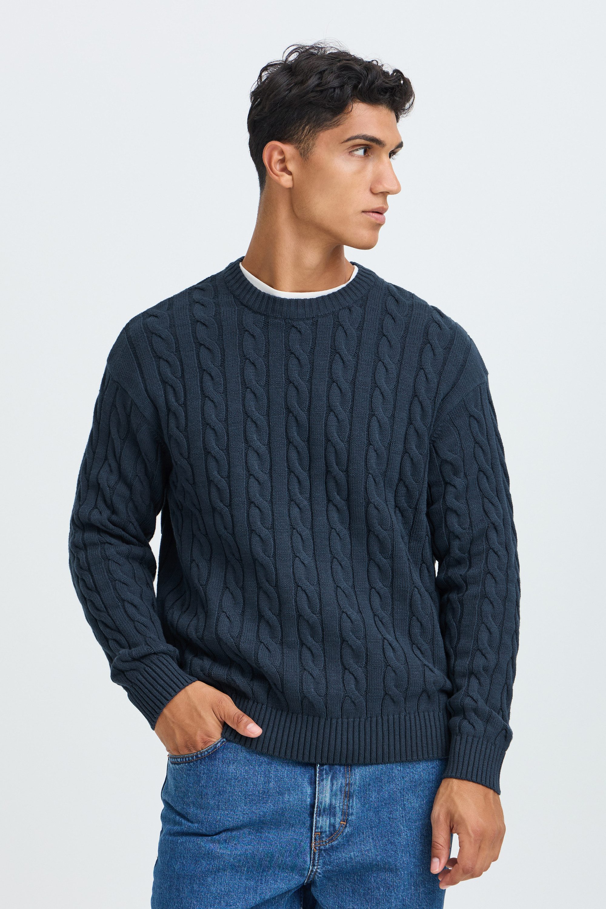 !Solid Strickpullover SDMalcolm Schöner Strickpullover mit Zopfmuster