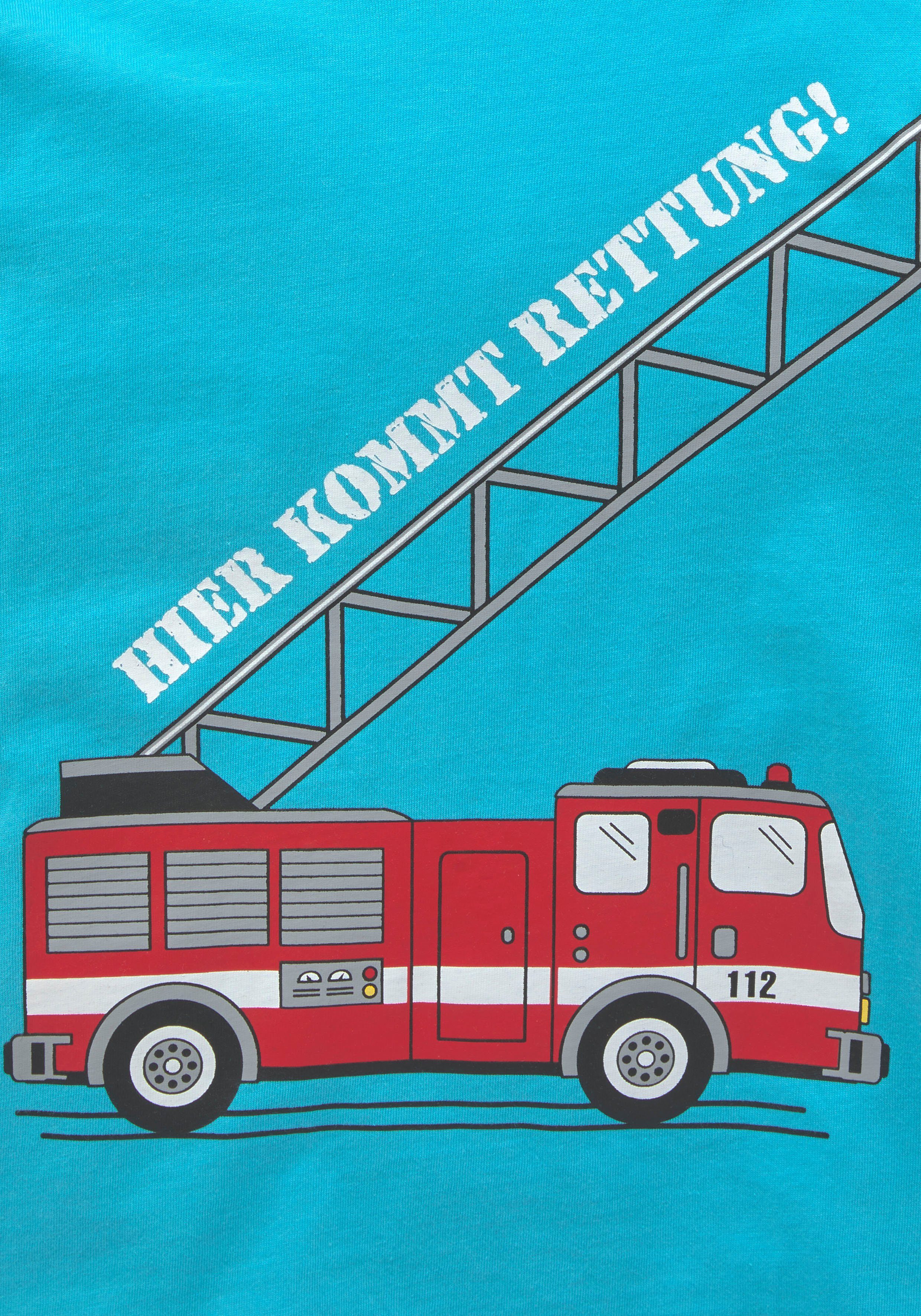 KIDSWORLD Langarmshirt HIER KOMMT RETTUNG Langarm, Basic-Passform, peppiger Druck