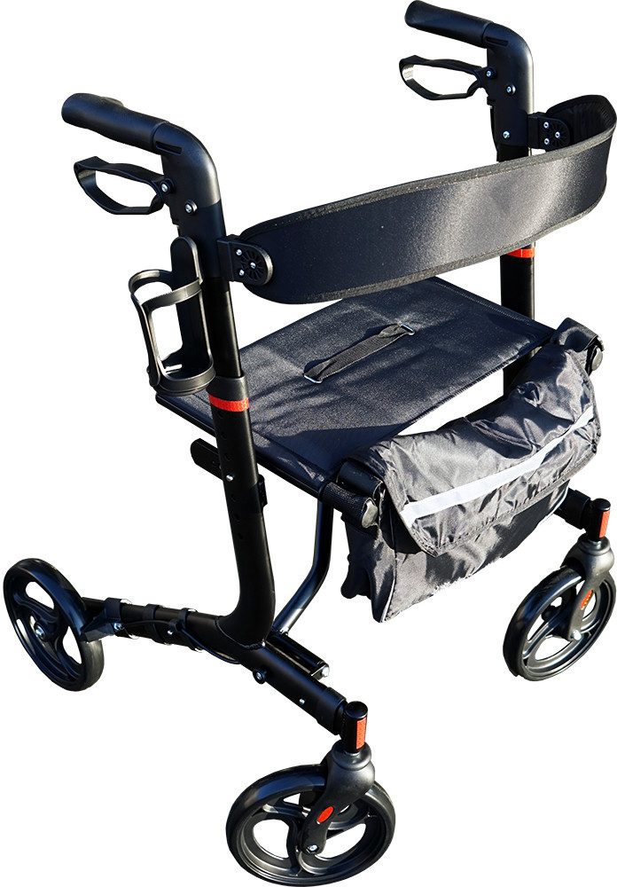 Ridder Rollator Walker Gehwagen bis 125kg, Sitzbreite: 46cm, Für Personen mit einem Körpergewicht von bis zu 125 kg