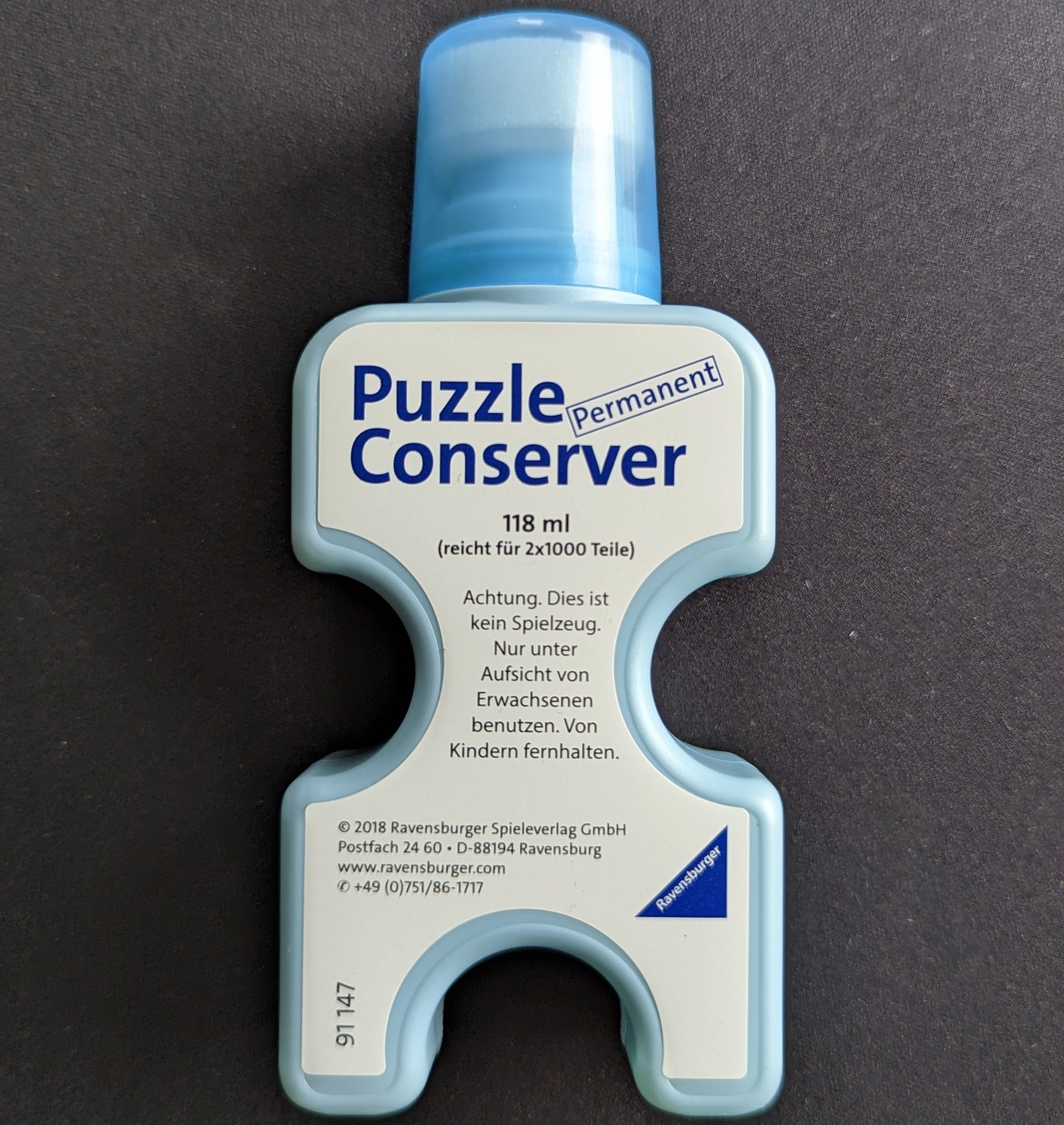 Ravensburger Puzzle Ravensburger - Puzzle Conserver 118 ml, 1000 Puzzleteile, reicht für 2 x 1000 Teile