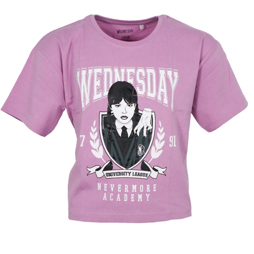 Wednesday Print-Shirt Adams Wednesday Mädchen T-Shirt kurzarm Shirt 100% Baumwolle, Gr. 134 bis 164