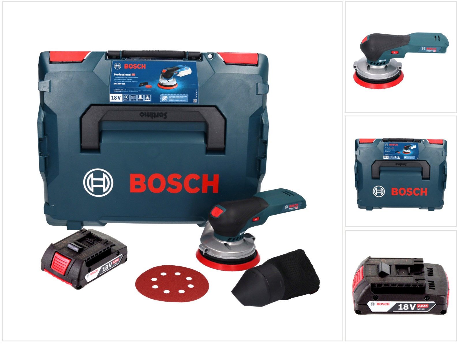 Bosch Professional Akku-Exzenterschleifer GEX 18V-125 Professional Akku Exzenterschleifer 18 V 125 mm Brushless
