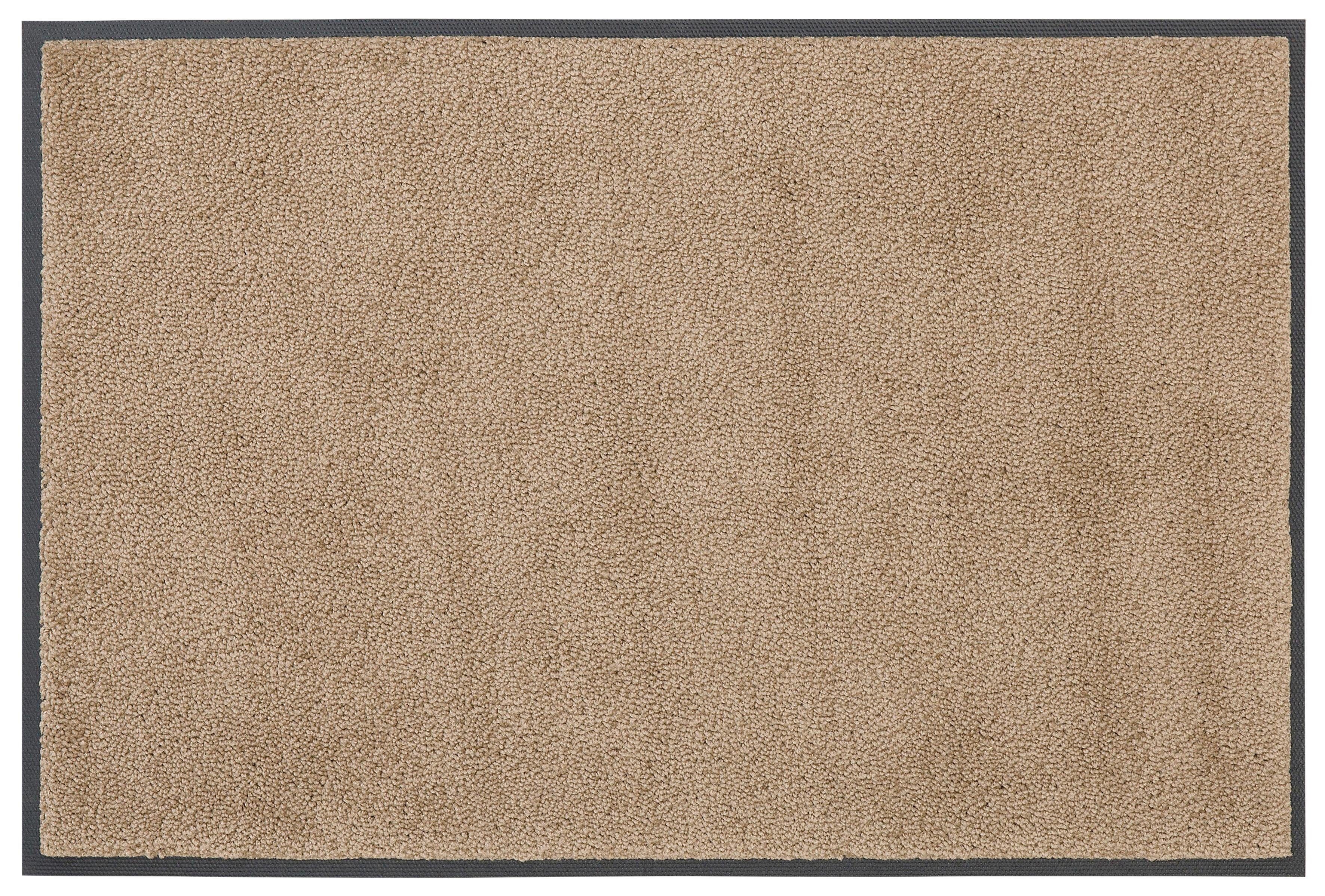 Fußmatte Lavea, andas, rechteckig, Höhe: 9 mm, Schmutzfangmatte, Uni-Farben, In- und Outdoor-Teppich, waschbar taupe | Fußmatten