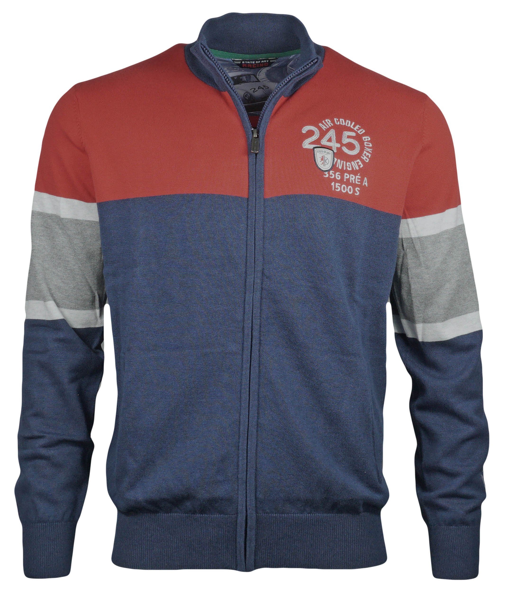 STATE of Art Sweatjacke Jacke Strickjacke colourblocking Herren ART Reißverschluss Of State