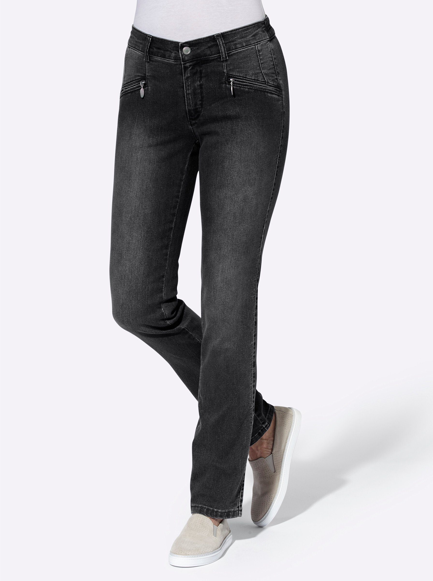 Sieh an! Bequeme Jeans, 2 Reißverschluss-Taschen