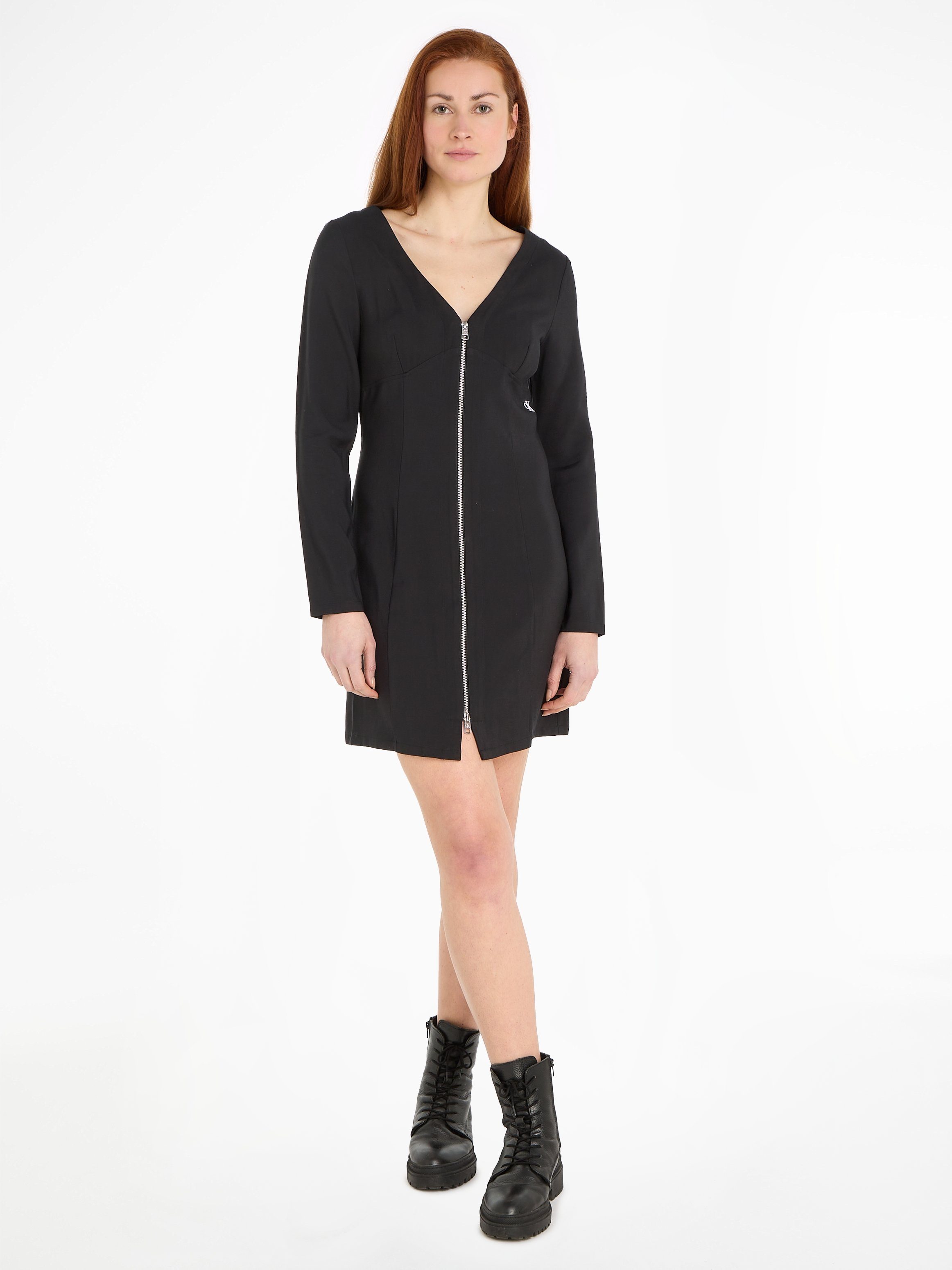 Calvin Klein Jeans Blusenkleid LONG MINI SLEEVE ZIPPED DRESS