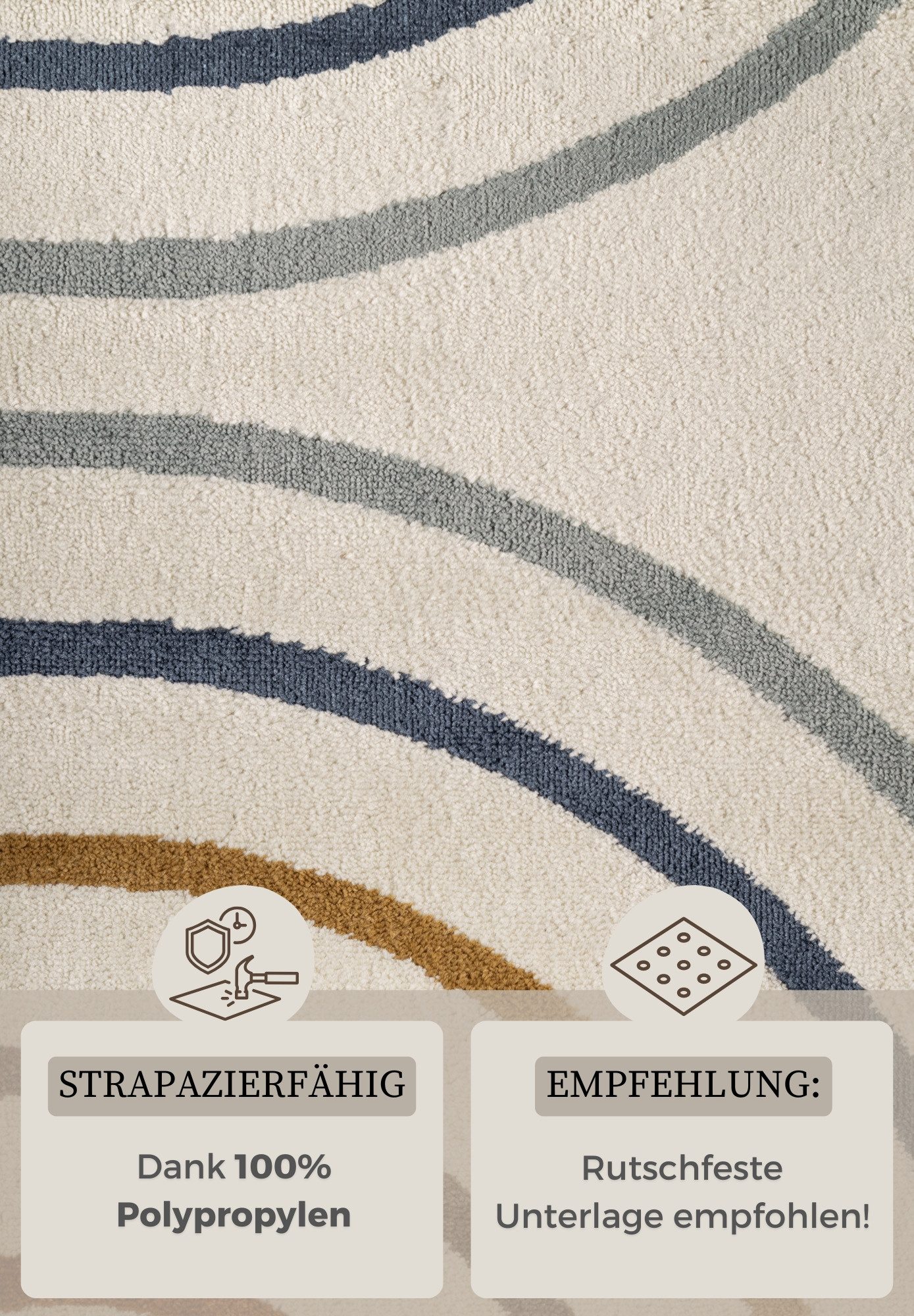 HANSE Home Kinderteppich Double Rainbow, rechteckig, Höhe: 8 mm, Spielteppich, fest, Kinderzimmer, Kurzflor, Spielunterlage