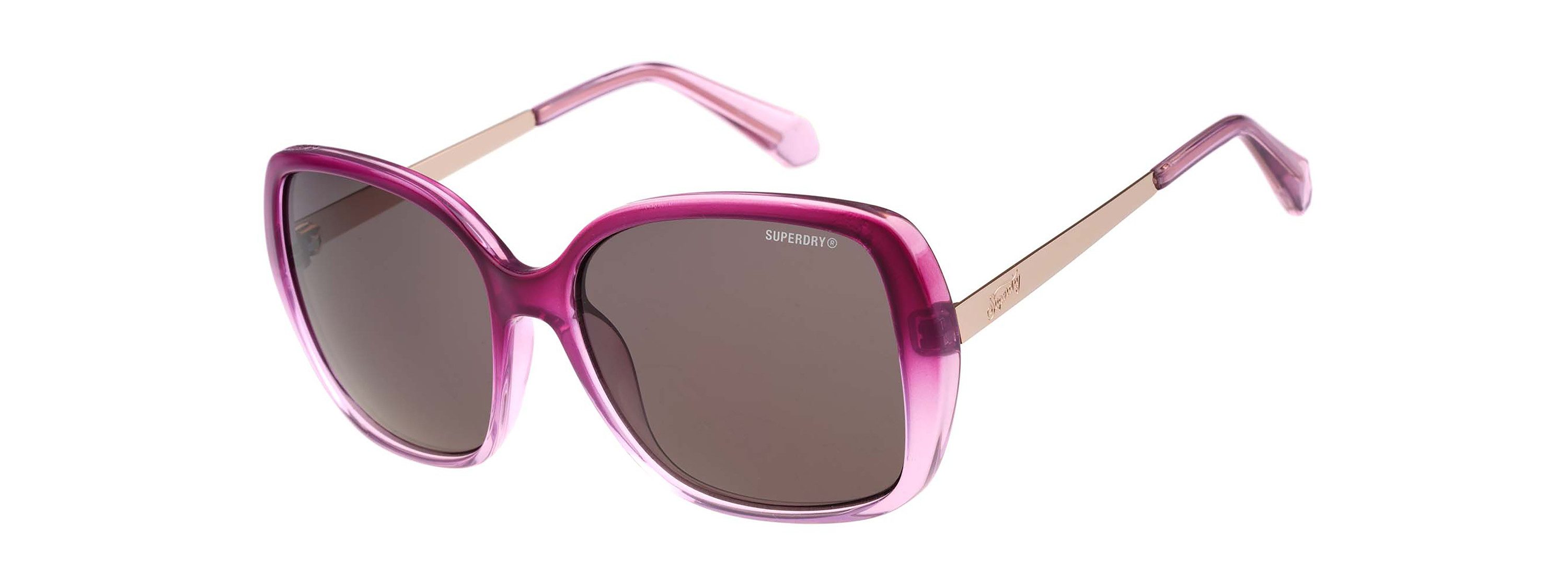 Superdry Sonnenbrille Modell 996094 Form Butterfly, Logoschriftzug auf Bügel, Kombifassung