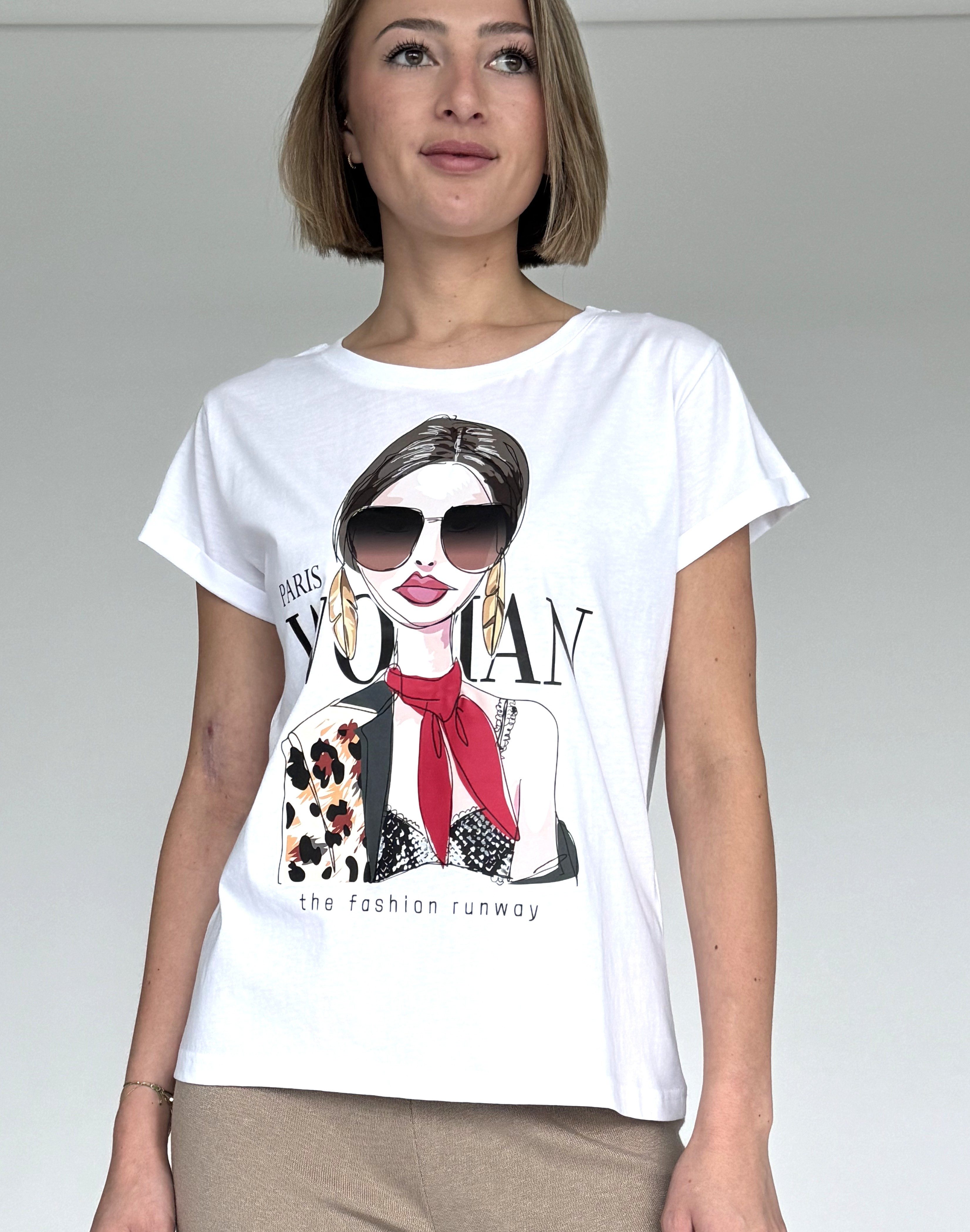 Zuckerwatte Print-Shirt Rundhalsshirt, modischer Frontprint "Paris günstig online kaufen