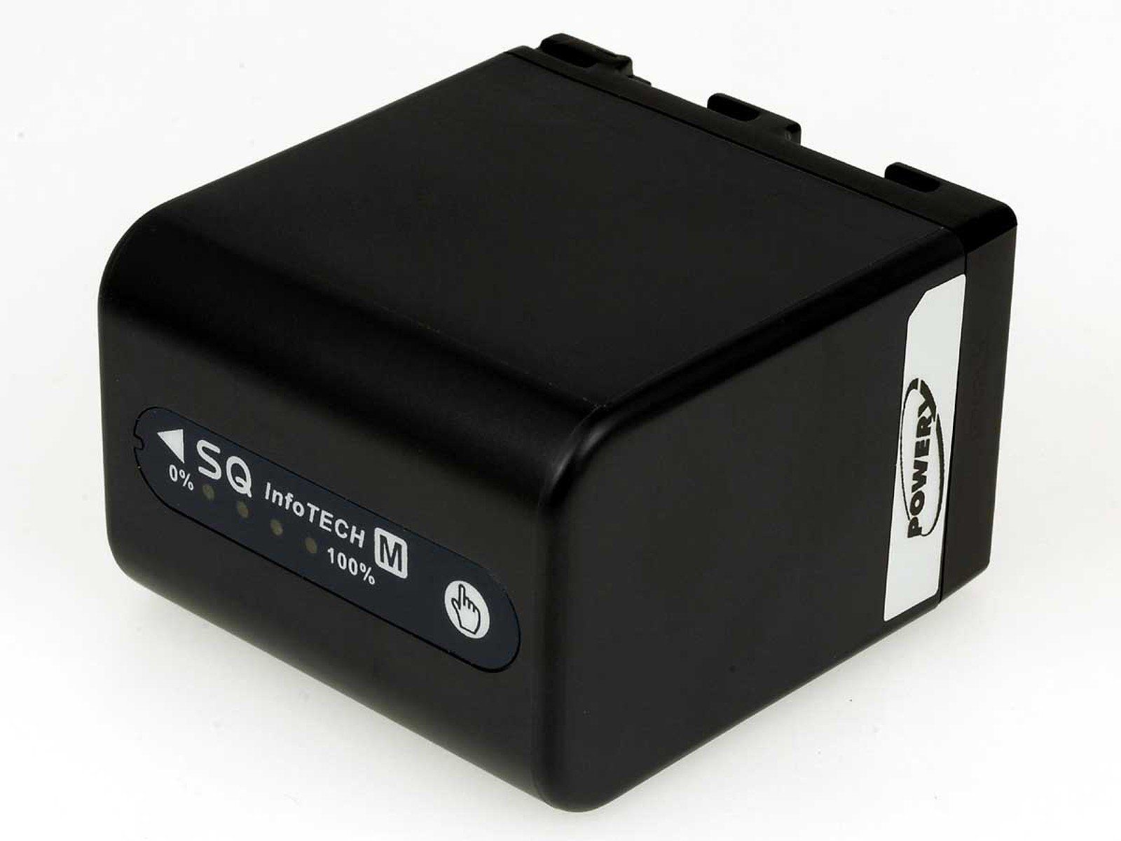 für Powery mAh Sony V) 4200mAh Professional Kamera-Akku Anthrazit LEDs HVR-A1E (7.4 4200 Akku mit