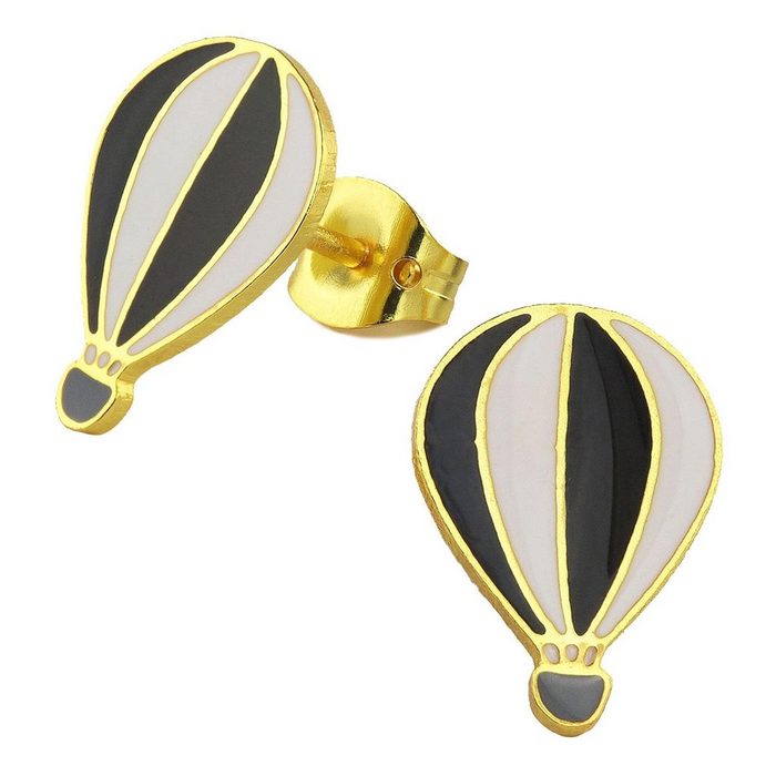 Monkimau Paar Ohrstecker Heissluftballon Ohrringe vergoldet Ohrstecker (Packung)