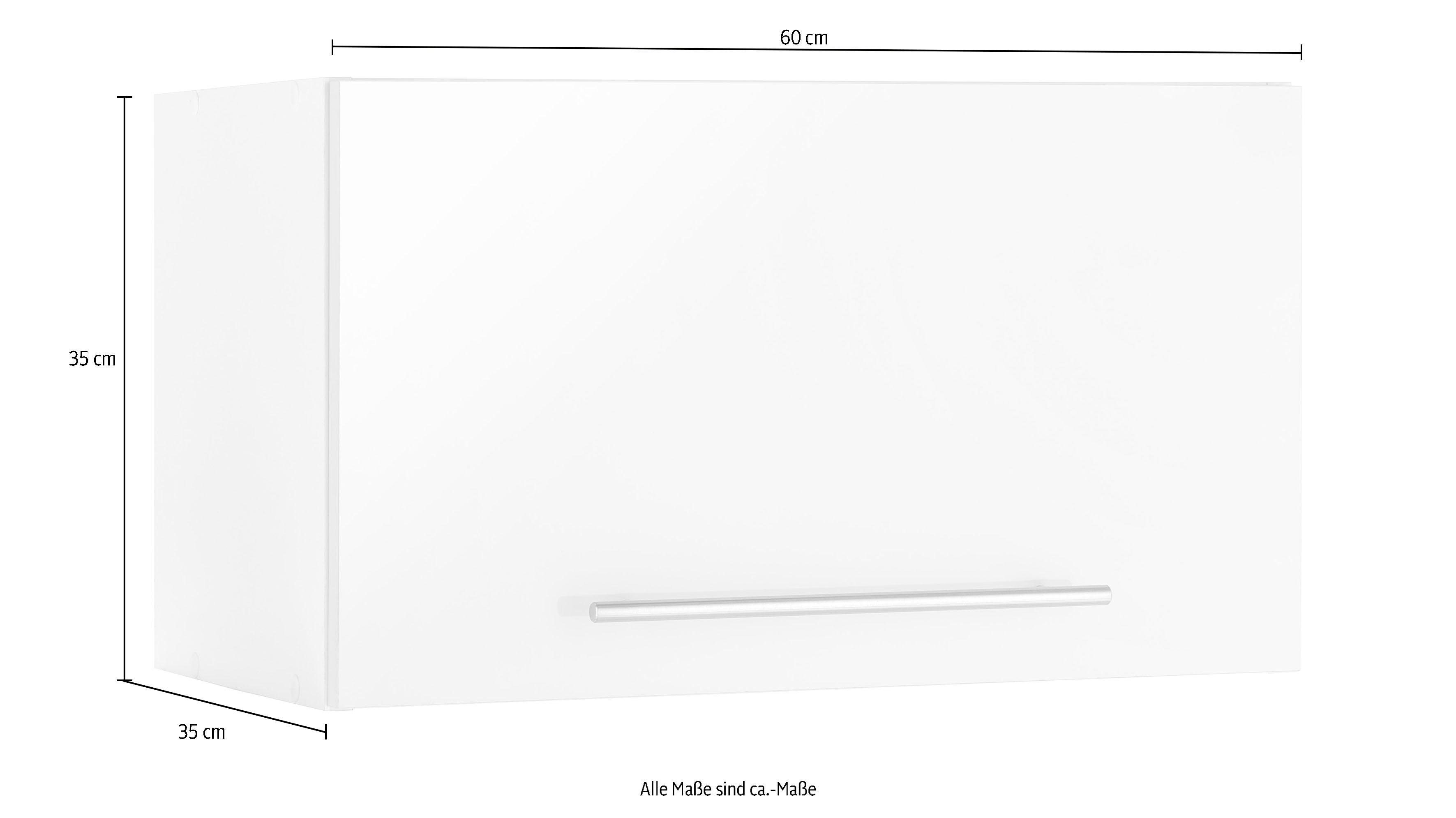 wiho Küchen Hängeschrank Flexi2 Breite Tür, Glanz/weiß 1 cm, rot mit 60 wechselbar rechts/links