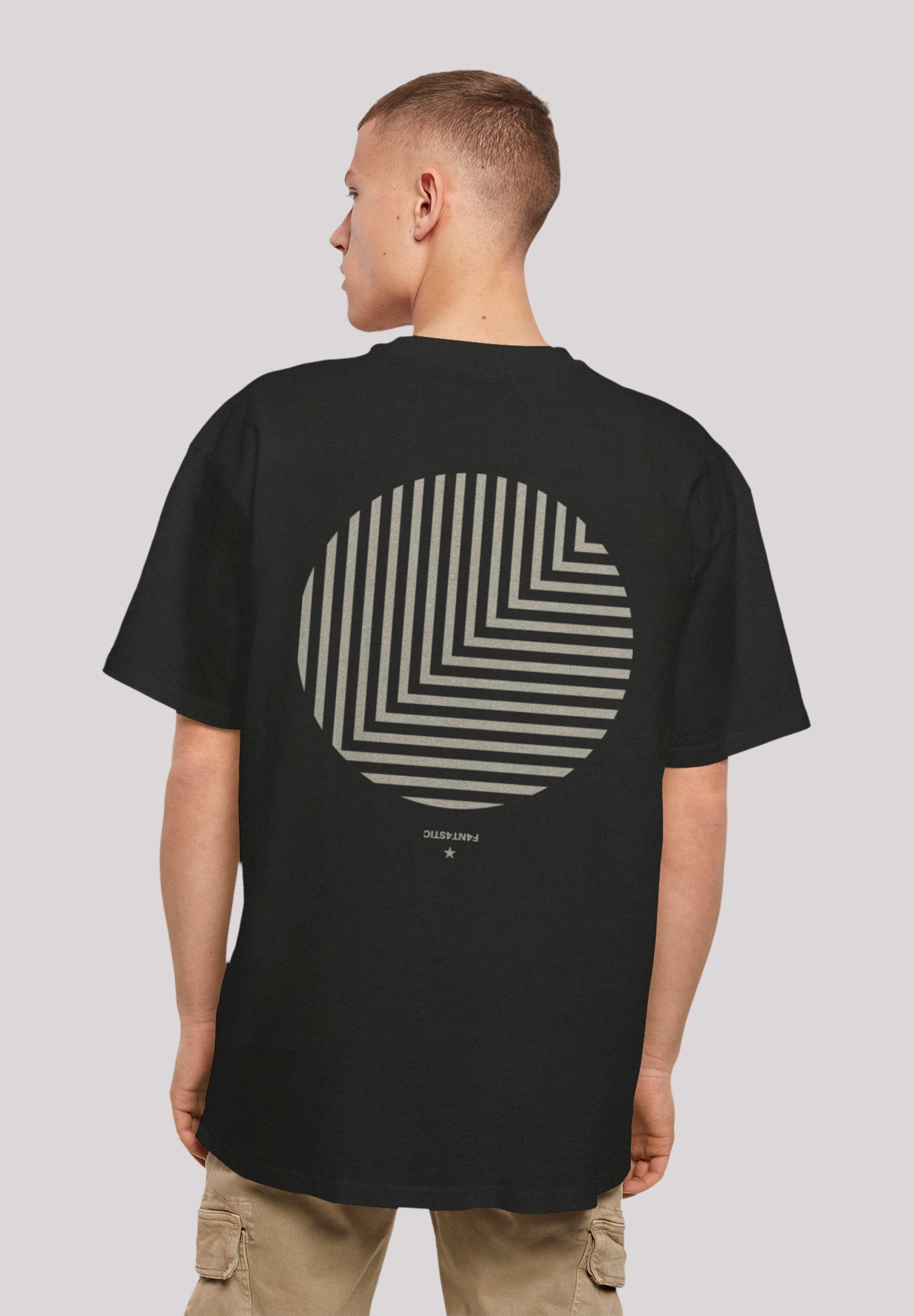 F4NT4STIC T-Shirt Geometrics Grau Print schwarz
