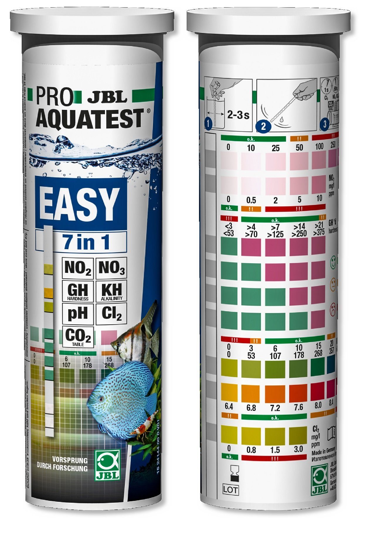 JBL GmbH & Co. KG Aquarium-Wassertest JBL ProAquaTest Easy 7 in 1 Schnelltest für Teich & Aquarium, Wassertest 7 in 1