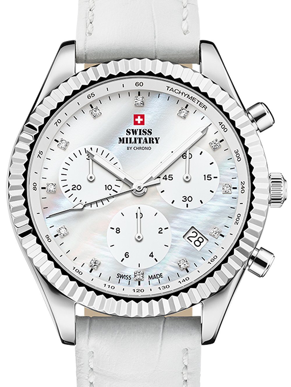 Quarzuhr Swiss Military SM30207.06 Elegant Chronograph Damenuhr 38mm 5ATM Swiss Military SM30207.06 Elegant Chronograph Damenuhr 38mm 5ATM