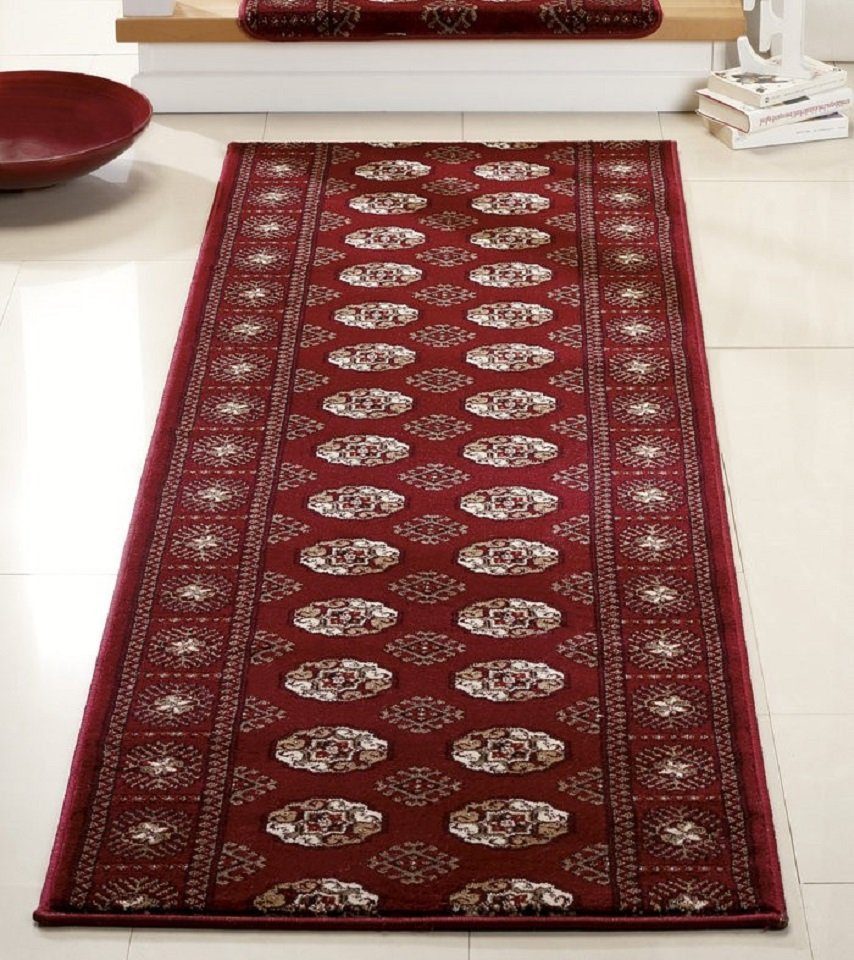 Peyer Syntex Läufer Teppichläufer classic Design, rot, Rechteckig, Höhe: 13 mm, mit Bordüre Design Buchara