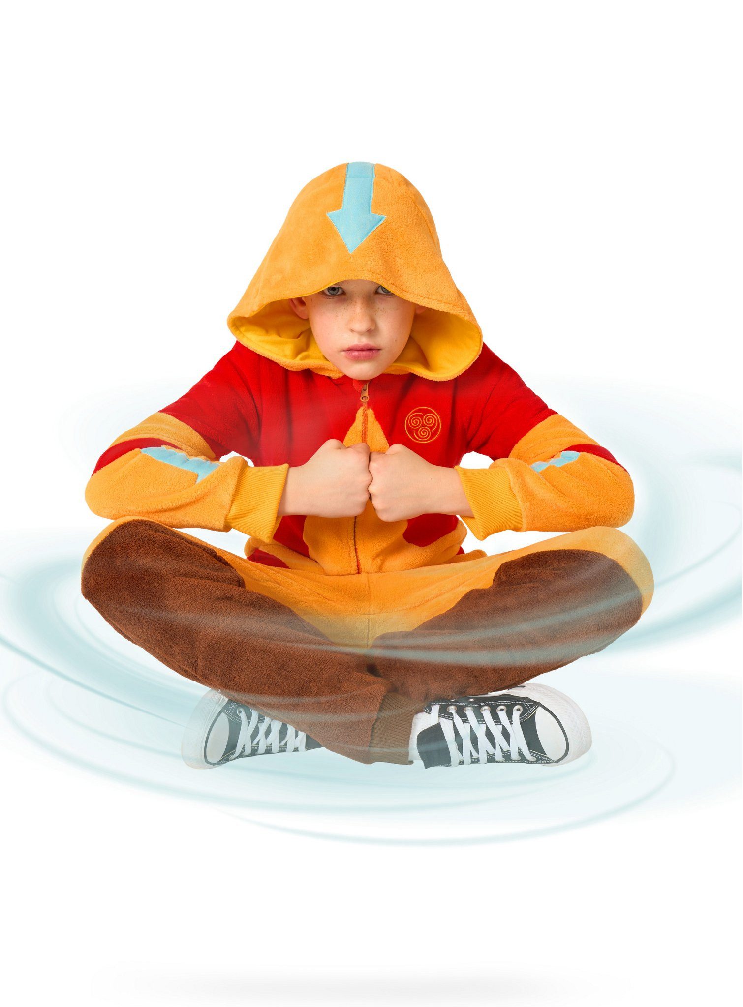 Opposuits Kostüm Aang Onesie für Kinder, Als Herr der Elemente kann man es sich auch mal gemütlich machen!