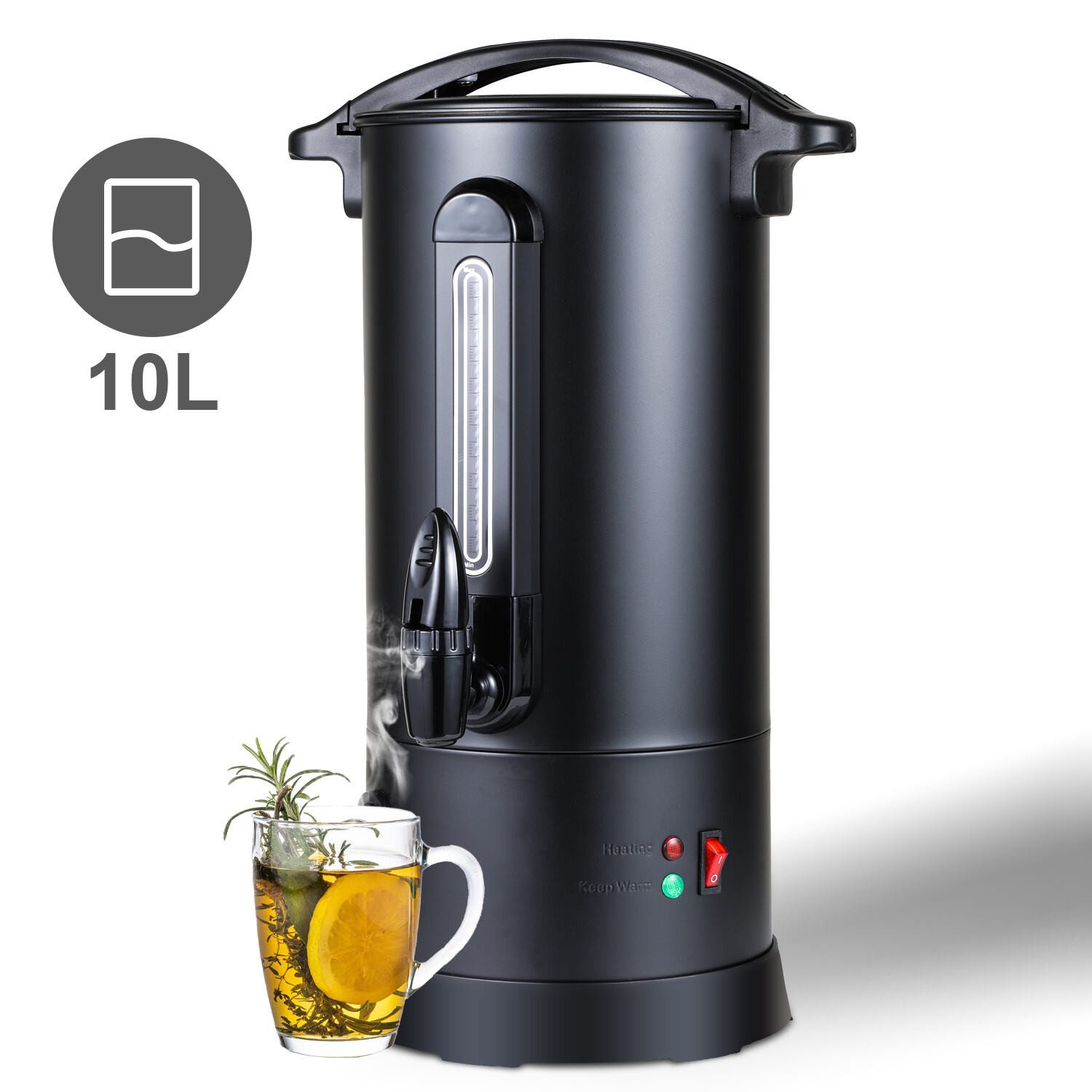 Clanmacy Einkoch- und Glühweinautomat 1800 W, Glühweinkessel Edelstahl Glühweinkocher Glühweinautomat 10L, 1800 W