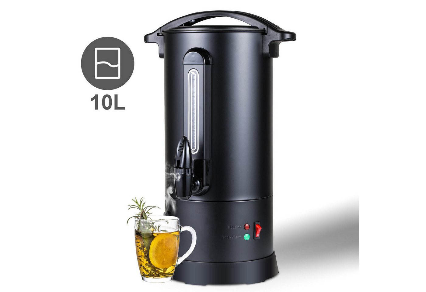 Clanmacy Einkoch- und Glühweinautomat 1800 W, Glühweinkessel Edelstahl Glühweinkocher Glühweinautomat 10L, 1800 W