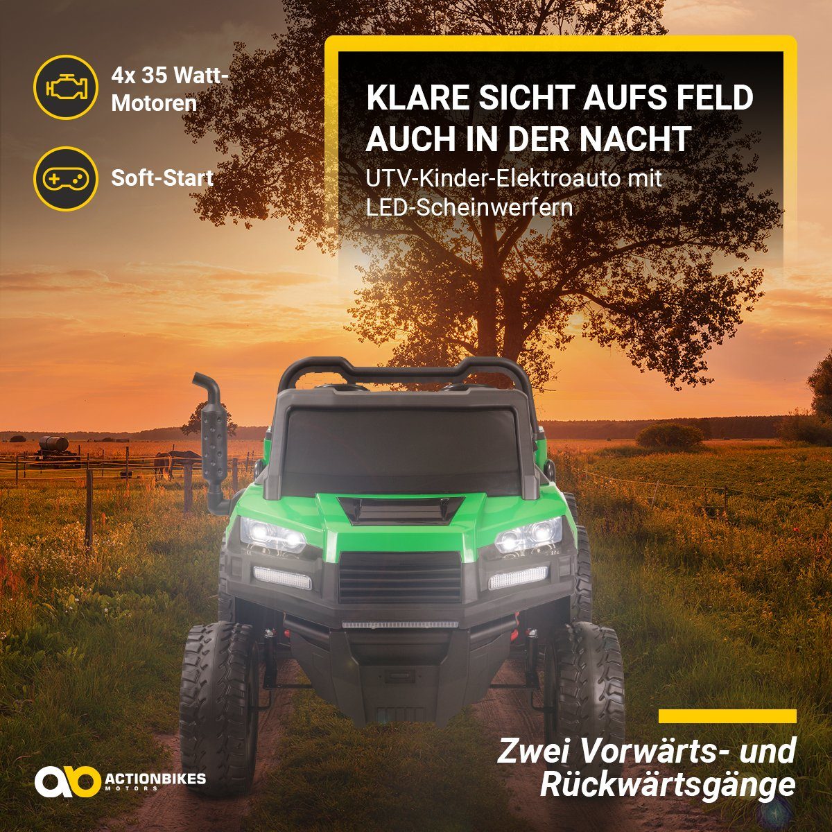 Actionbikes Motors Elektro-Kinderauto Elektroauto A730 UTV, Belastbarkeit 60 kg, (2-tlg), Kinderelektroauto, Auto für Kinder, Spielauto