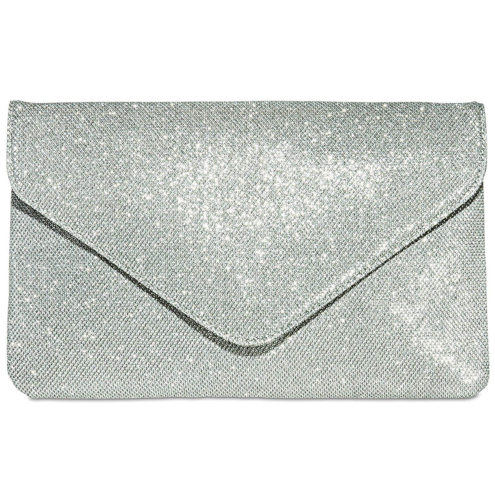 Caspar Clutch TA357 große elegante Damen Glitzer Clutch Tasche Abendtasche