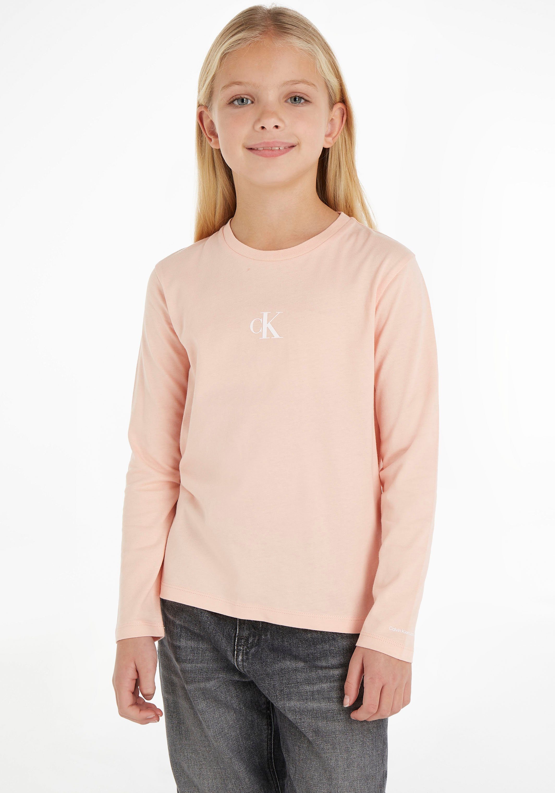 Calvin Klein Jeans Langarmshirt CK LOGO LS T-SHIRT Faint Blossom