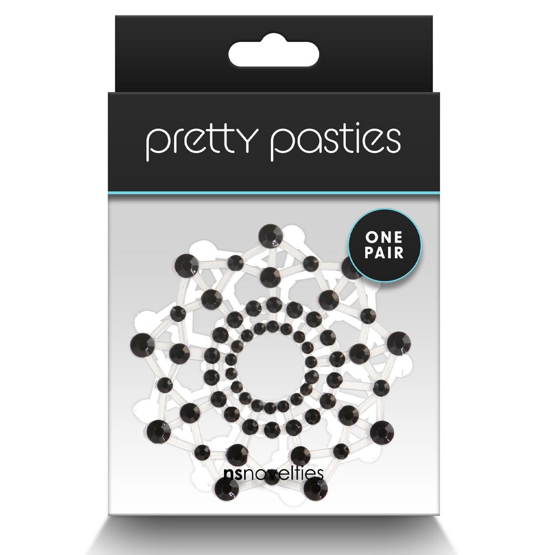 NS Novelties Brustwarzenabdeckung 1 Paar Nippelpasties aus schwarzen Schmucksteinen Nippelsticker