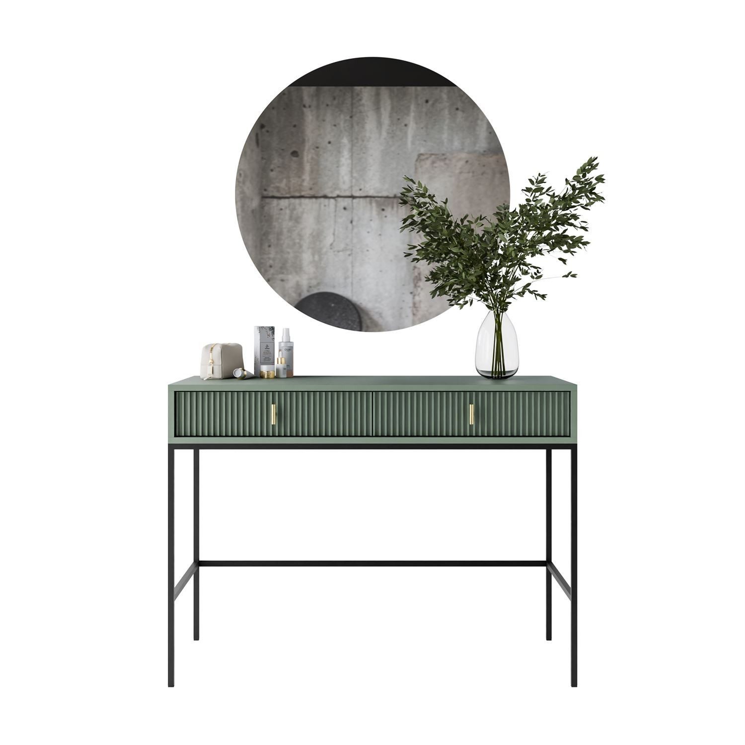 Lookway Schminktisch MIDNIGHT auf Gestell mit Spiegel und LED-Beleuchtung, Breite: 104 cm