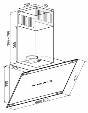 Kaiser Küchengeräte Gas-Standherd HGE 93505 S+AT 9445 AD, Gas Elektro Standherd 90 cm +Dunstabzugshaube 90 cm