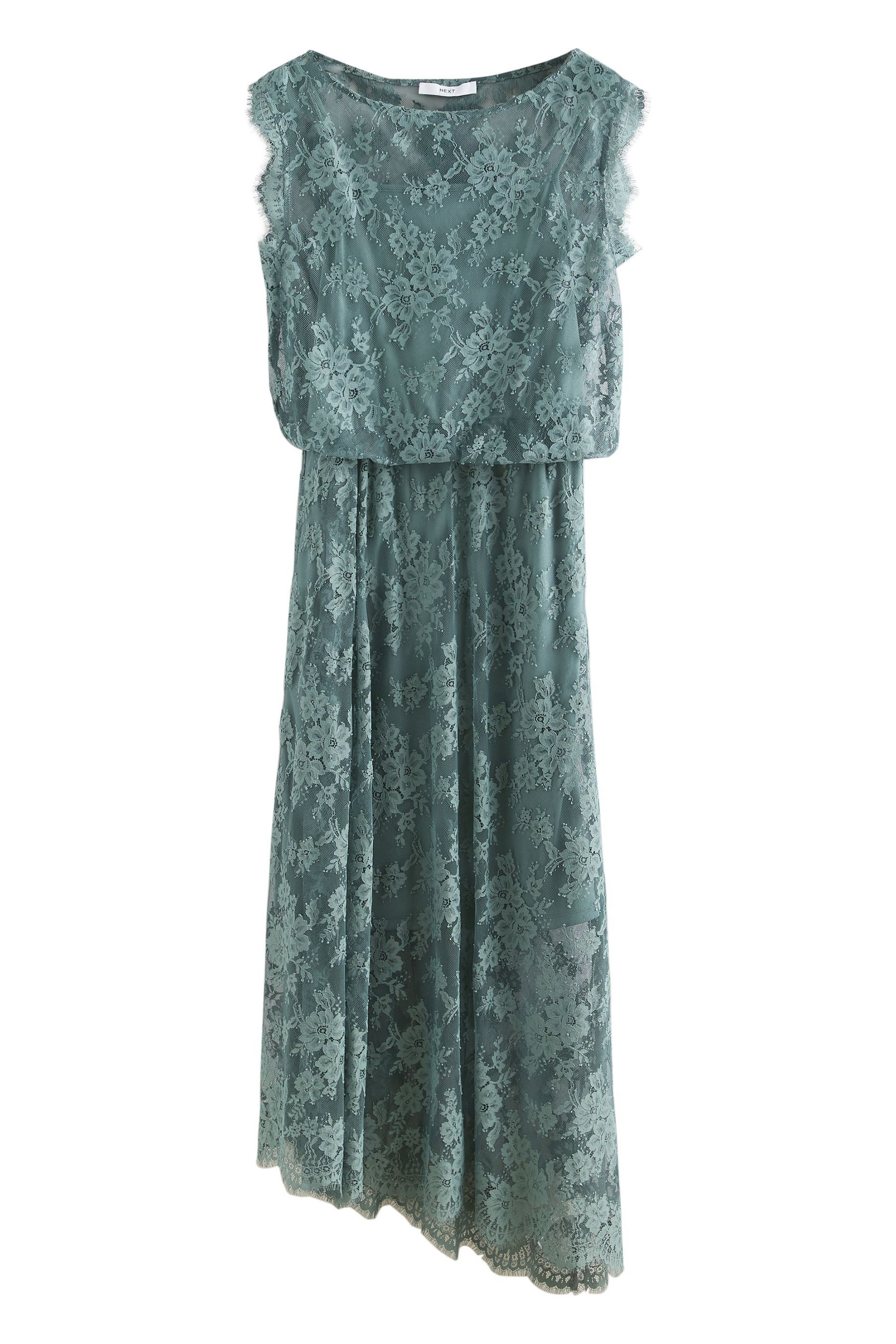 Jerseykleid Festliches Maxikleid mit Spitzenverzierungen