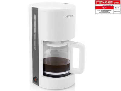 Petra Filterkaffeemaschine, 1.2l Kaffeekanne, Filterkaffemaschine mit Glaskaffeekanne für 10-12 (1,2Liter) Tassen, 40 Min. Warmhaltefunktion