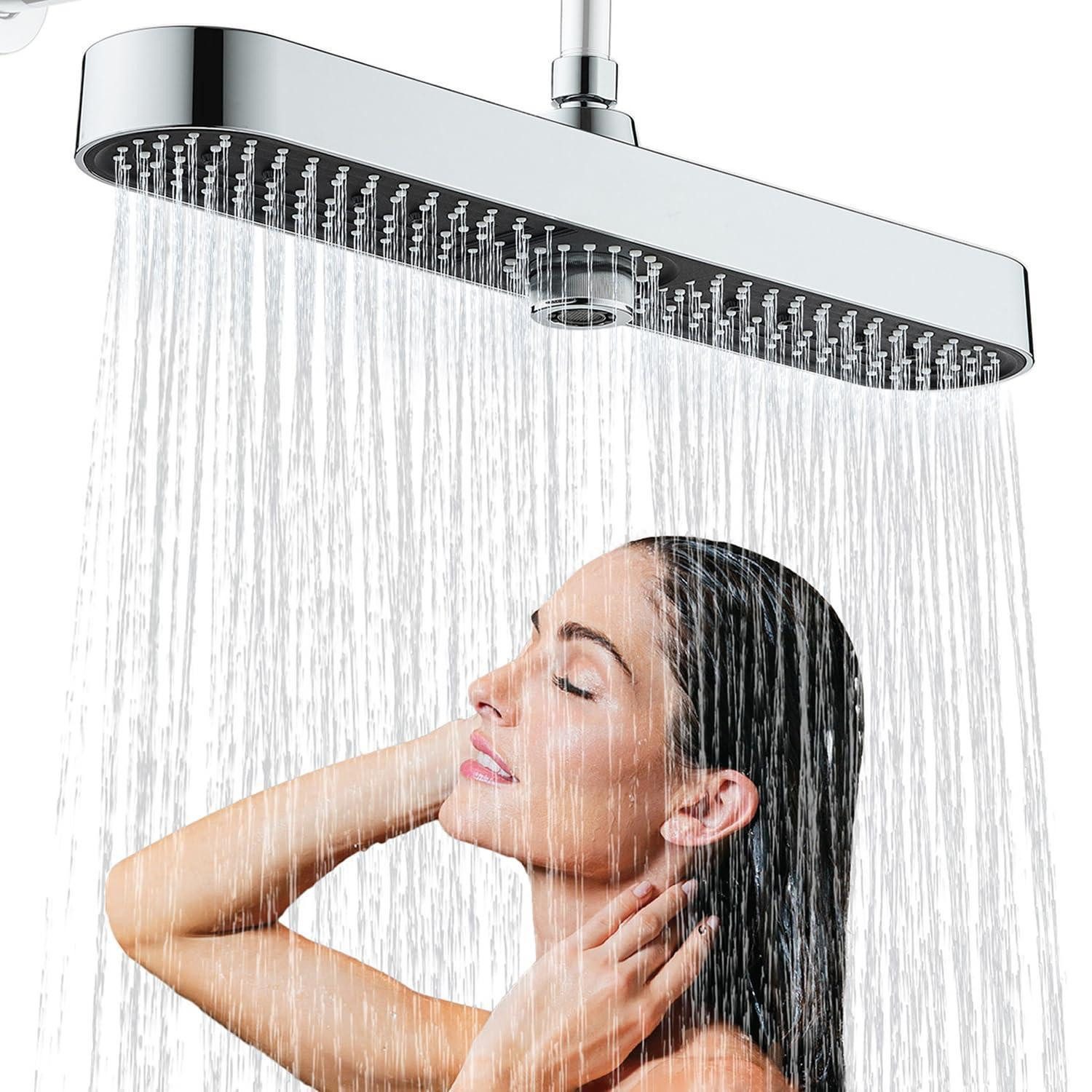 LuxusKollektion Regenduschkopf Duschkopf Regendusche Kopfbrause Groß XXL 19 Zoll Chrom 3 Duschmodi