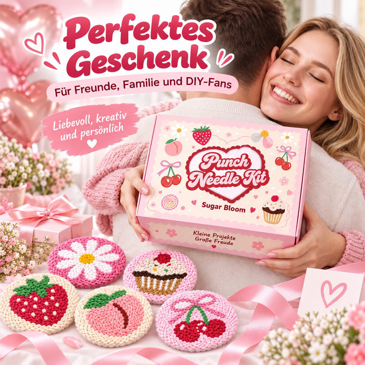 VEKROBOT Nähkästchen Kreativer DIY Ständer Keramik Stickerei entspannend ideales Geschenk (Set, 1 St., DIY-Stressabbau-Set – zum Stempeln & Basteln), 6 teiliges – Bild 5 von 5