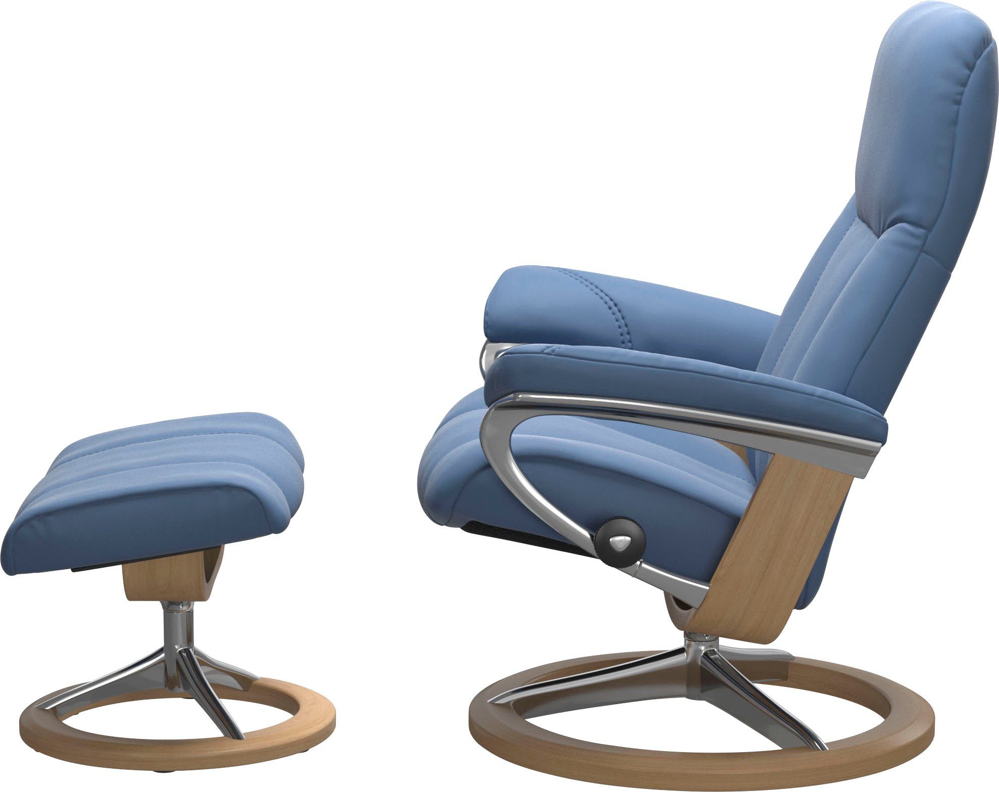 Größe Signature L, Hocker, mit mit Stressless® Hocker), Gestell (Set, Relaxsessel Relaxsessel Base, mit Eiche Consul