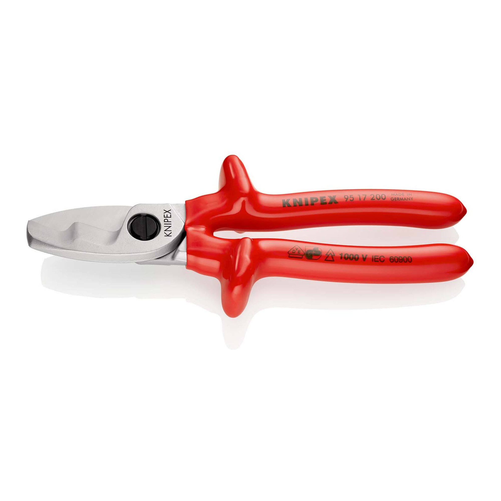 Kabelschere KNIPEX 95 17 200 Kabelschere mit Doppelschneide tauchisoliert, VDE-gep