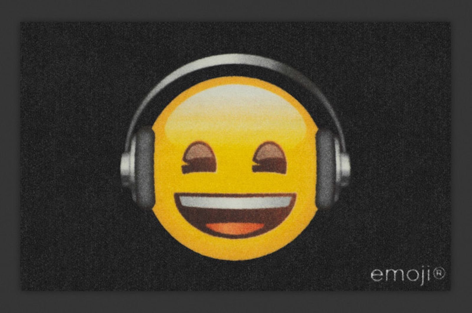 Fußmatte Emoji Headphones Fussmatte Fußabtreter Schmutzmatte 
