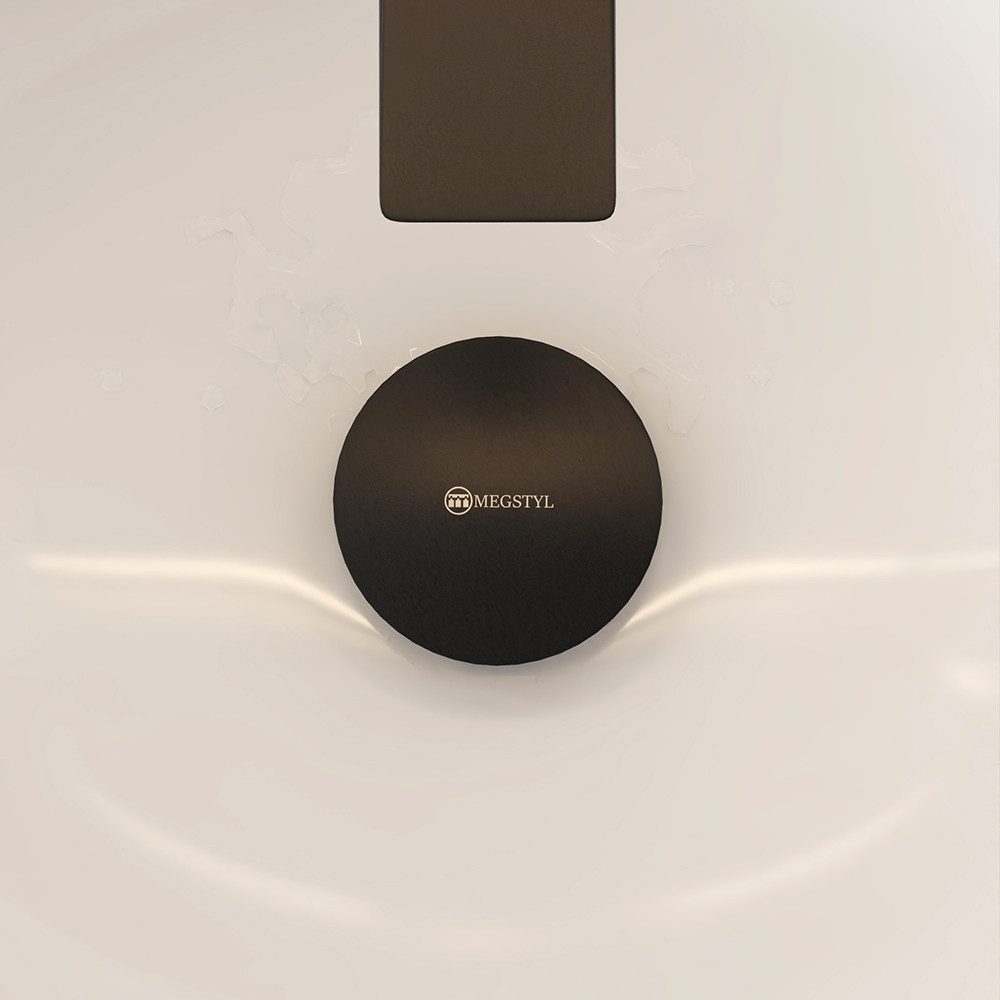 Lomadox Ablaufventil FAUCET-140, Edelstahl Click-Clack Ablaufventil in Schwarz matt