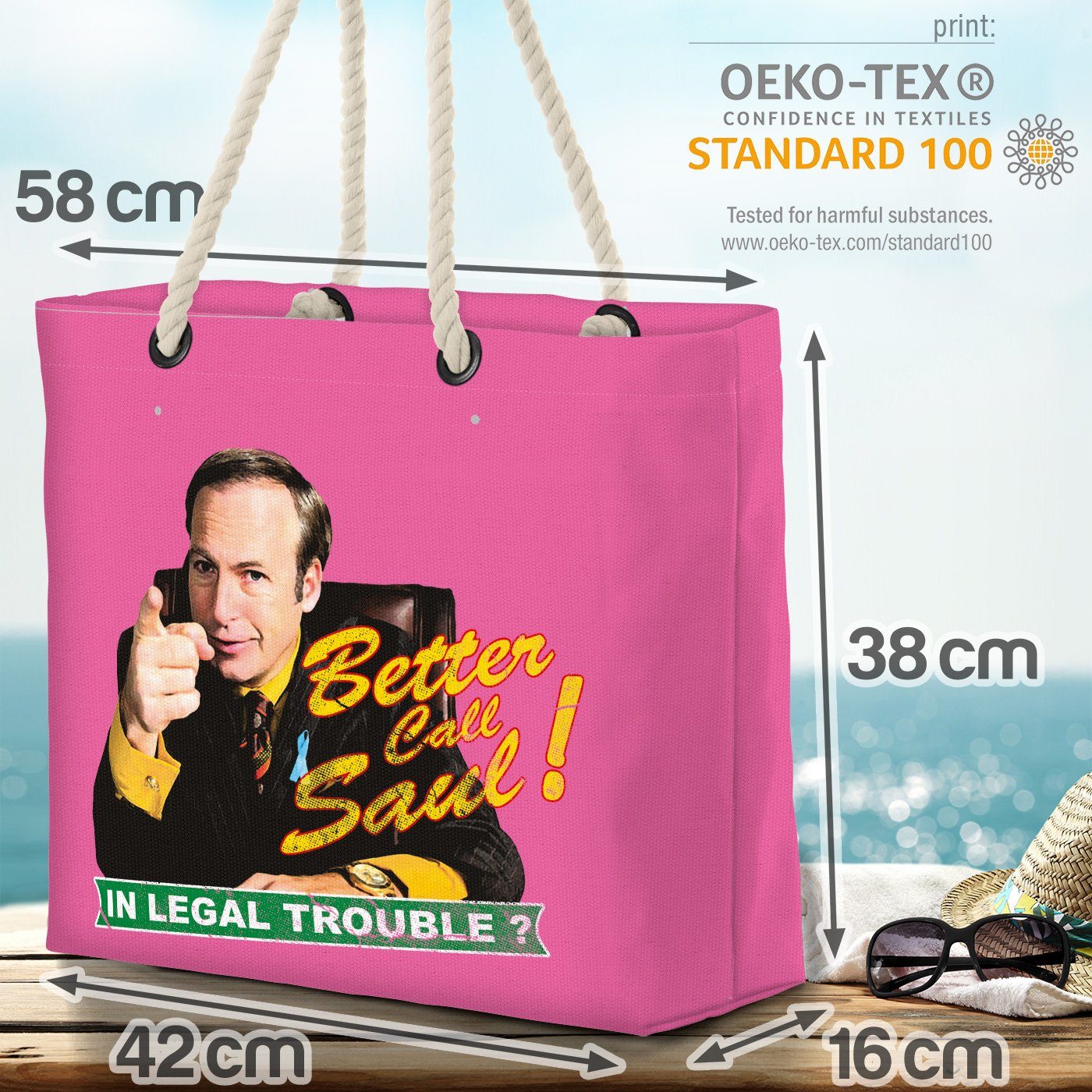 VOID Strandtasche (1-tlg), Better Call Beach rosa bad goodman Saul breaking Shopper Bag
