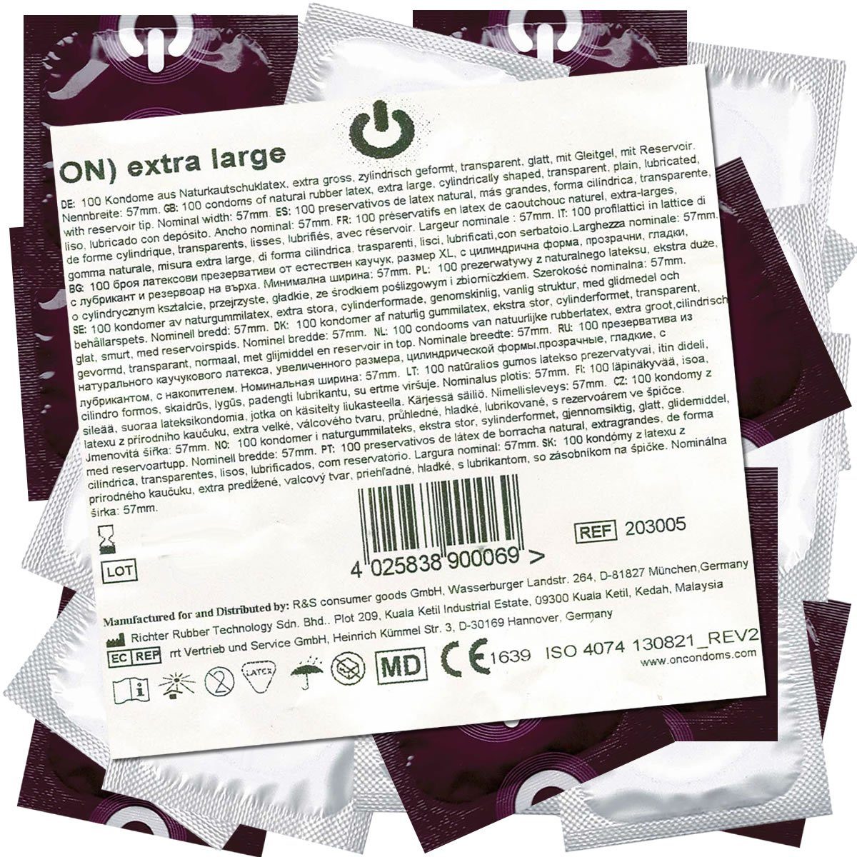 ON Condoms XXL-Kondome XX Large Beutel mit, 50 St., weite Kondome for the Big Boys, Maxipack
