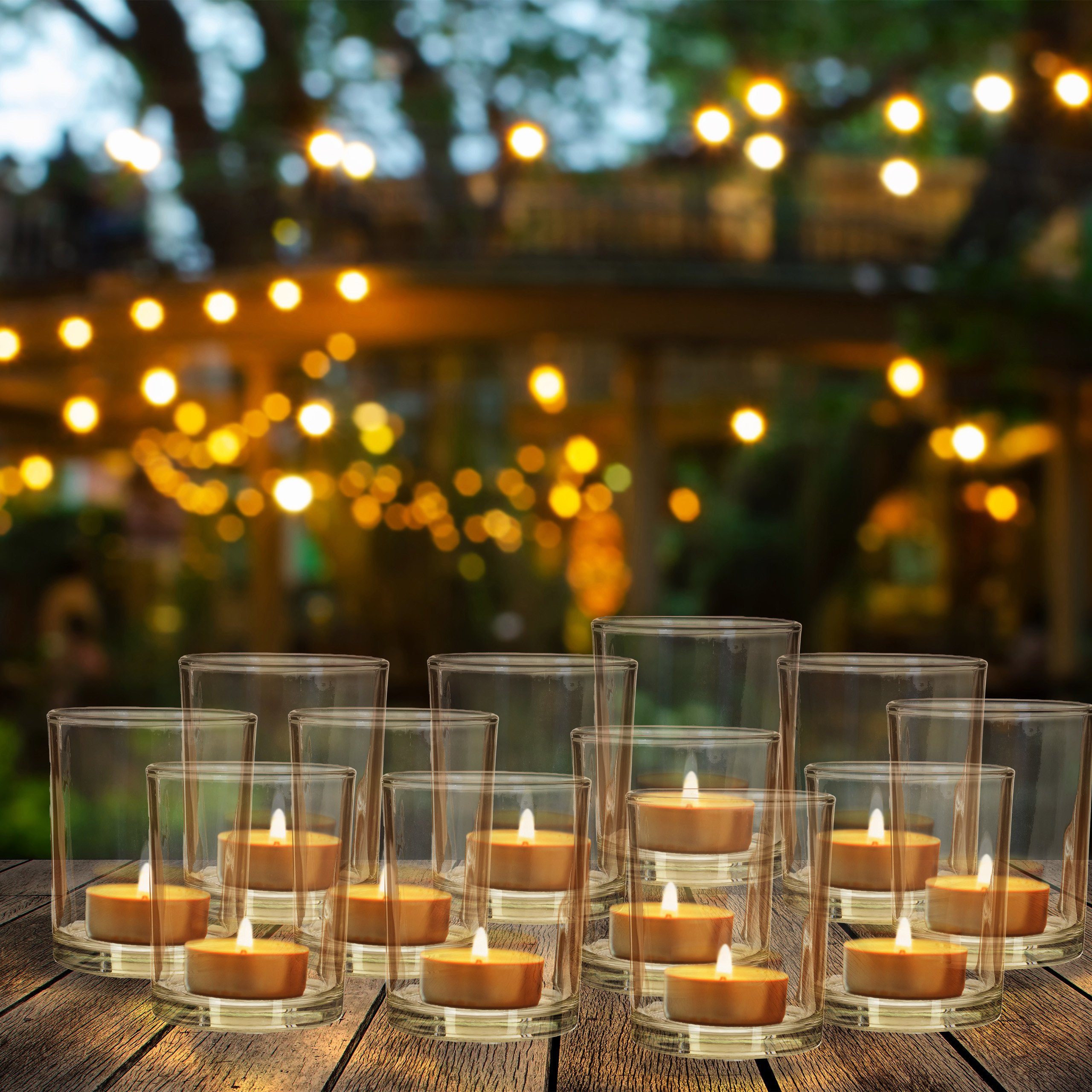 relaxdays Teelichthalter Teelichtgläser transparent im 12er Set günstig online kaufen
