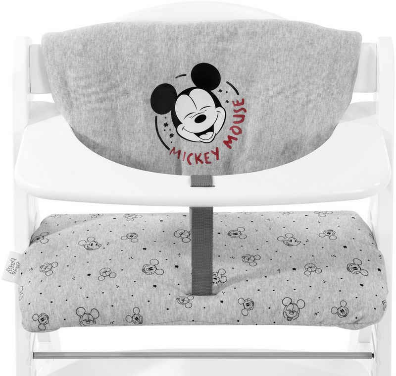 Hauck Kinder-Sitzauflage »Deluxe, Mickey Mouse grey«, (2-tlg), für ALPHA+ Holzhochstuhl und weitere Modelle