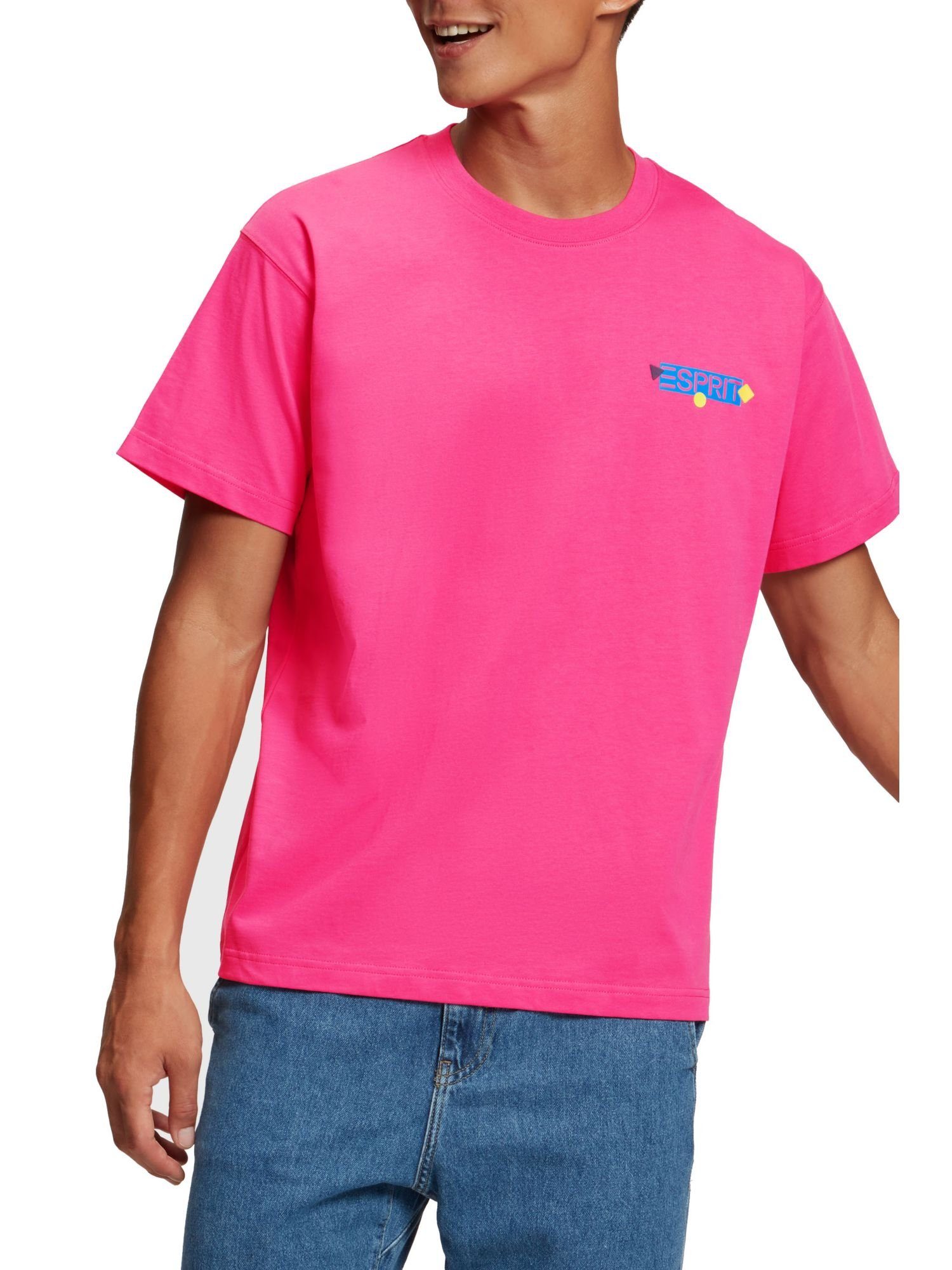 PINK Grafik-Logo Esprit mit Archive T-Shirt (1-tlg) T-Shirt Yagi FUCHSIA