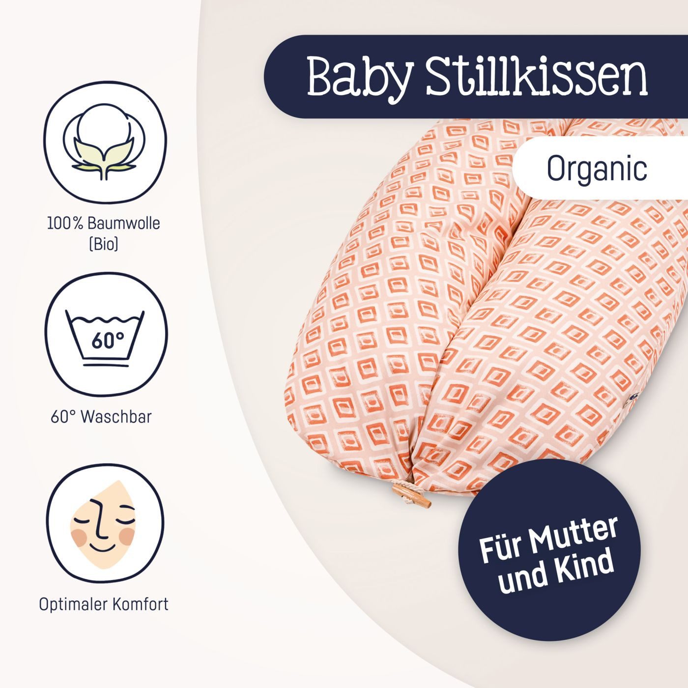 Julius Zöllner Stillkissen Stillkissen Stillkissen Nappi Raute 190, 1-tlg., Stillkissen Stillhilfe