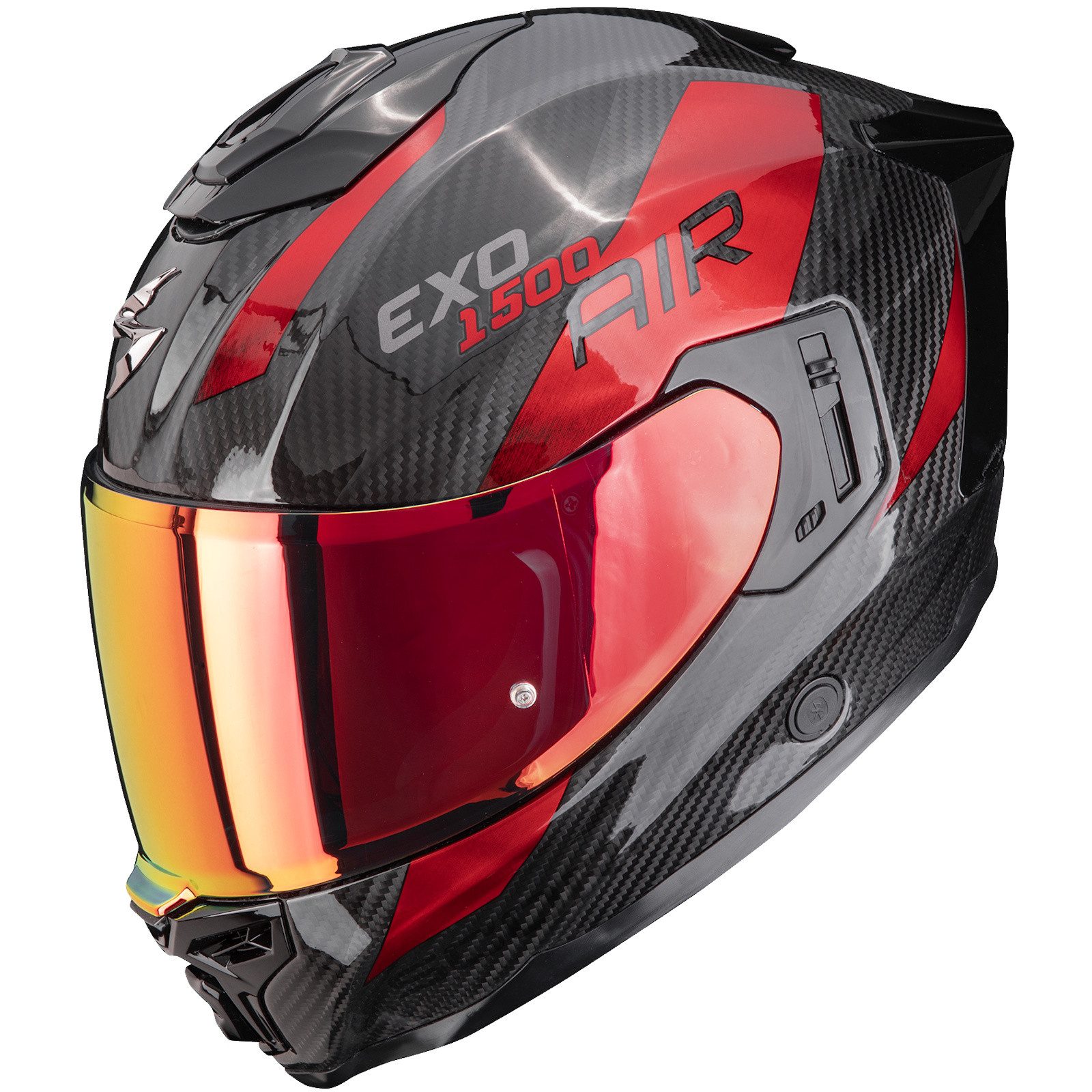 Motorradhelm Scorpion EXO-1500 Carbon Air Platted Integralhelm Schwarz / Rot L