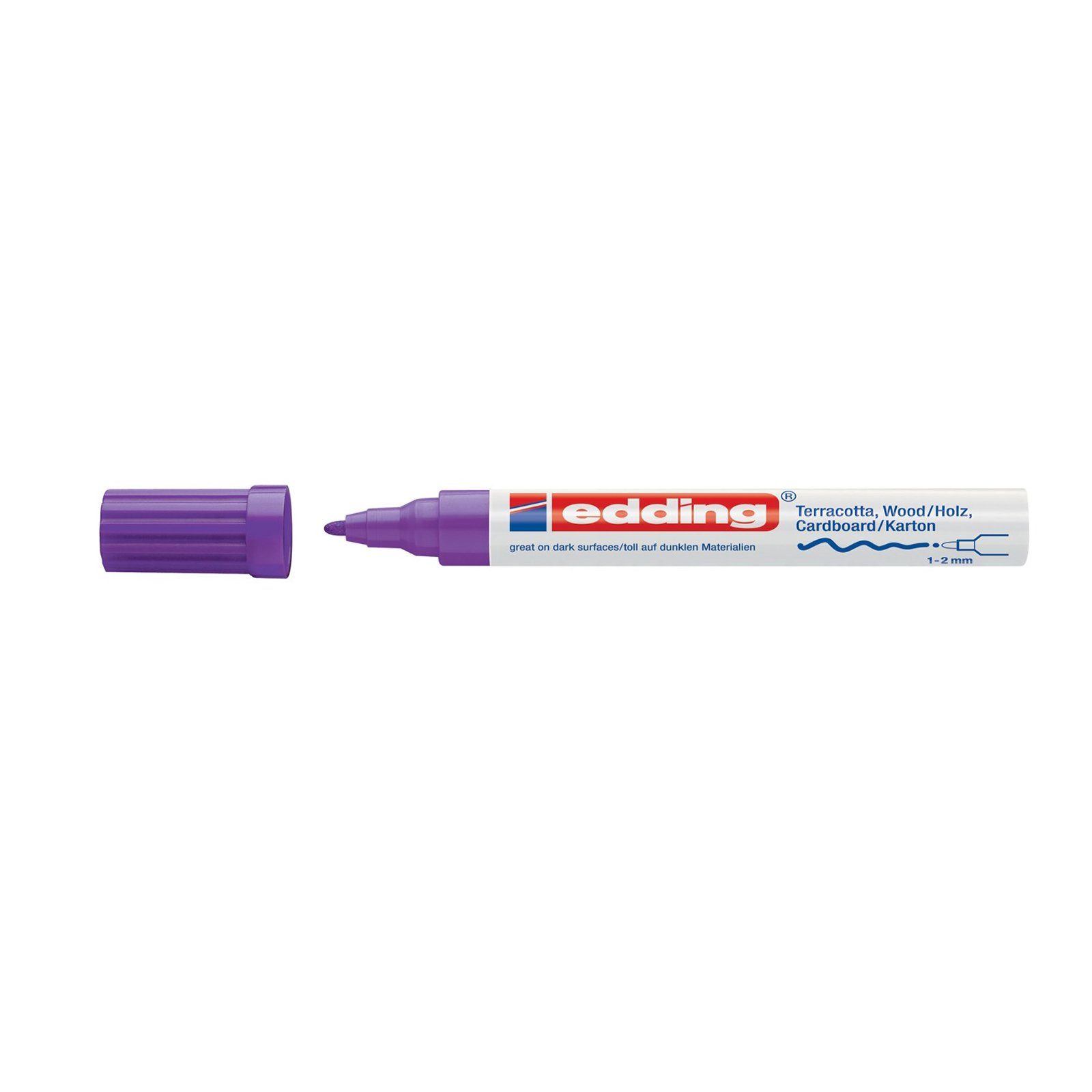 edding Permanentmarker Mattlack-Marker 1-2 mm edding 4040, (Stück, 1-tlg), Lackstift Permanentmarker Violett