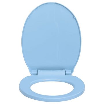 vidaXL WC-Sitz Toilettensitz mit Absenkautomatik Blau Oval (1-St)