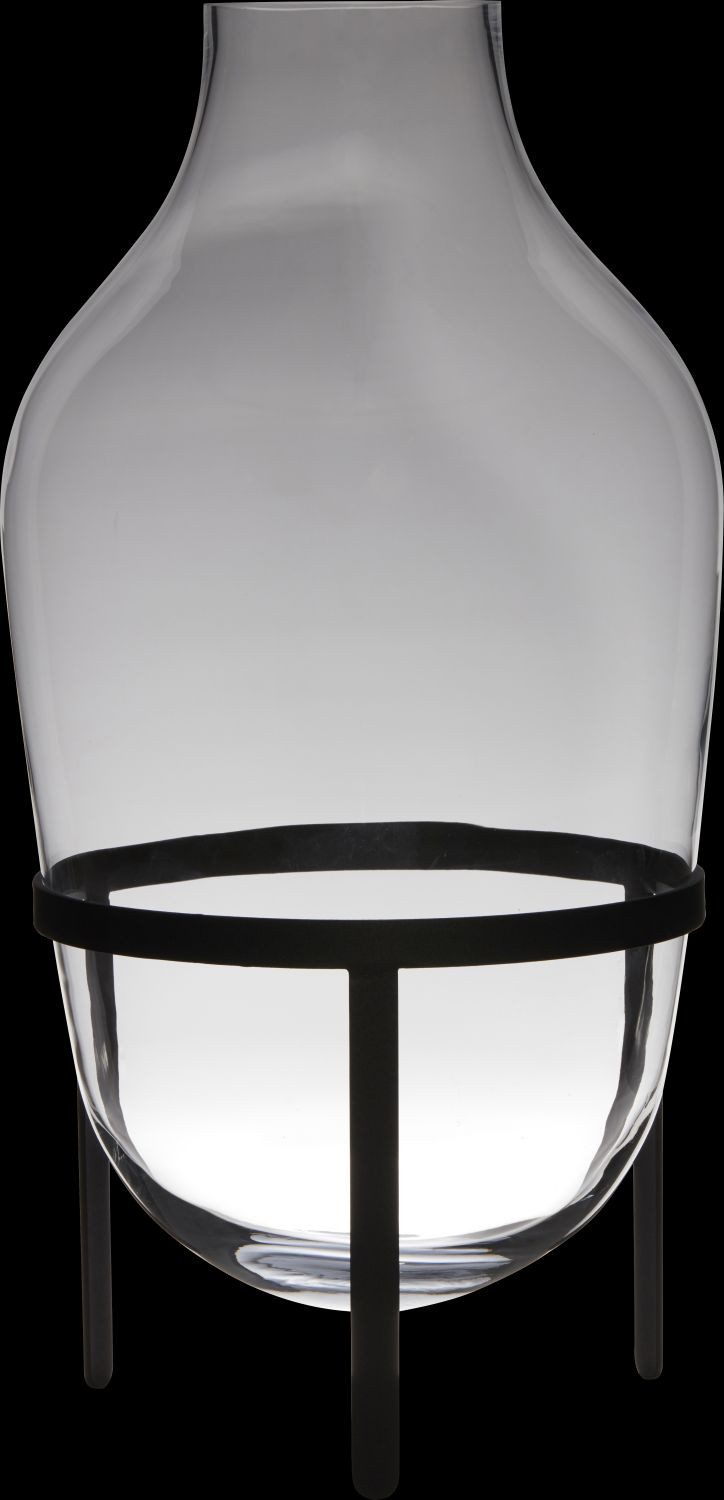 INNA-Glas Bodenvase Glas Camilo auf Standfuß, klar, 75cm, Ø39cm