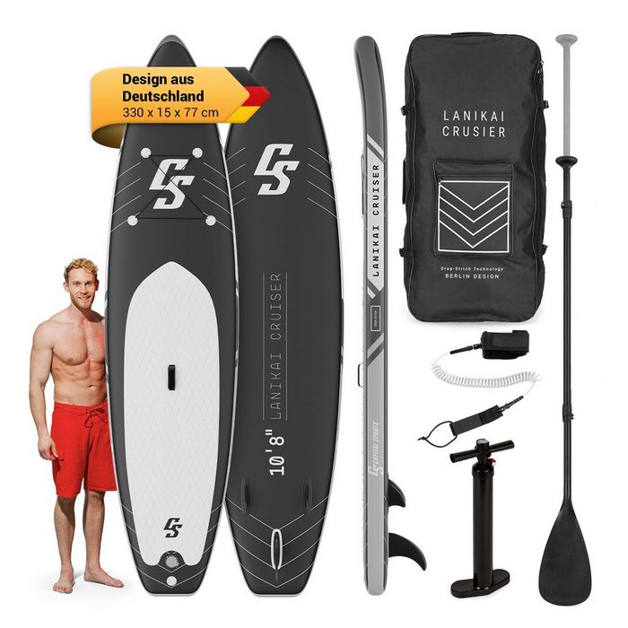 Capital Sports Inflatable SUP-Board WTR1-LaniCru10 8Blk Paddle Board (Set) Stand Up Paddling Board Standup Paddle Board SUP Board Paddel Board