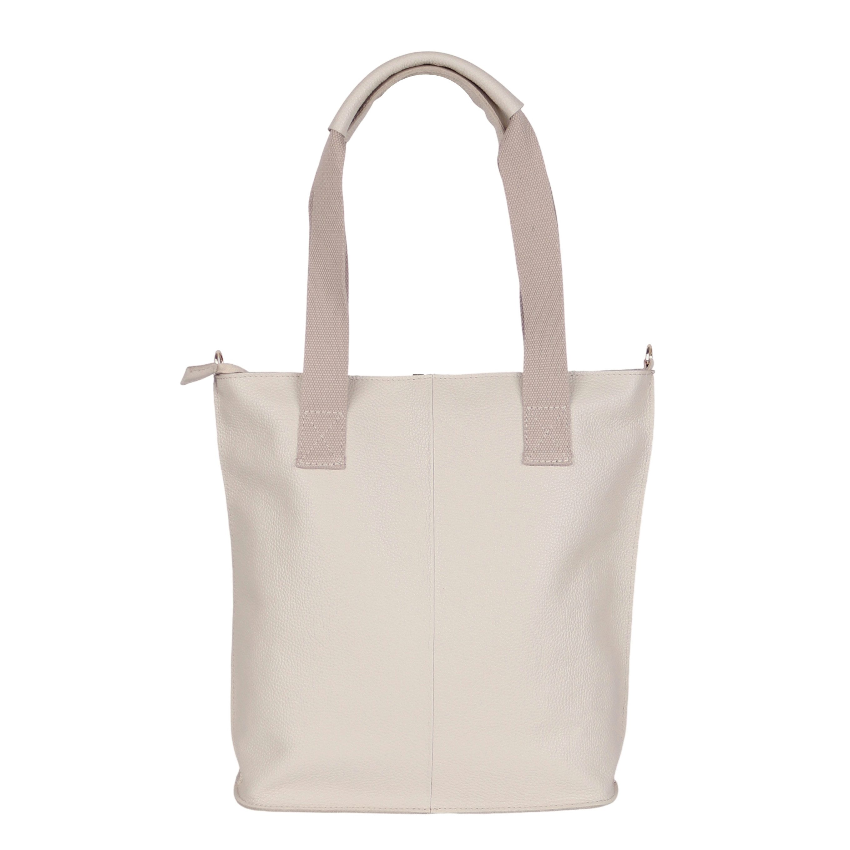 MIRROSI Shopper aus Echtleder, Made in Italy, Beuteltasche, ca.35 x 37 x 11 cm, ein A4-Ordner passt ebenfalls rein