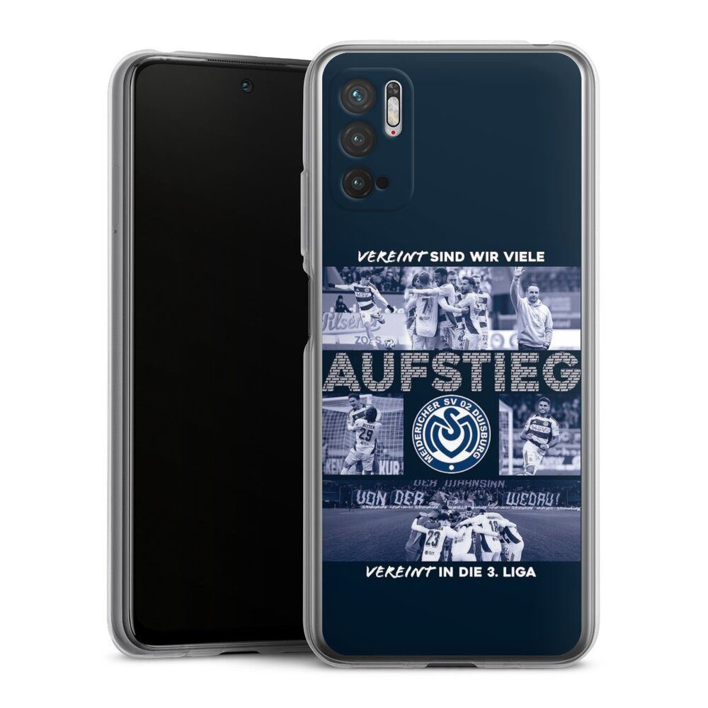 DeinDesign Handyhülle MSV Duisburg Aufstieg Offizielles Lizenzprodukt, Xiaomi Redmi Note 10 5G Silikon Hülle Bumper Case Handy Schutzhülle